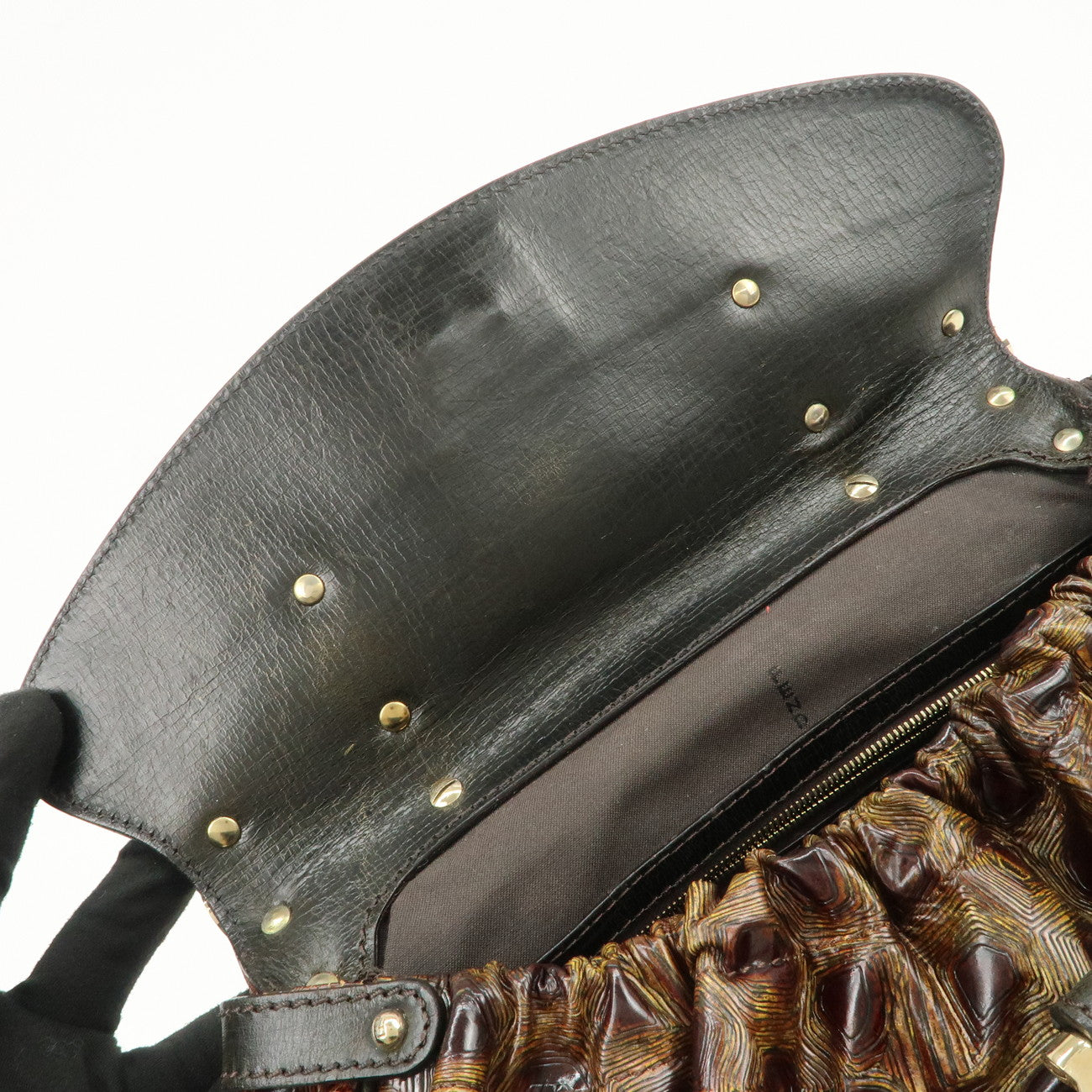 FENDI Bolsa Magic Hand Bag Shoulder Bag Brown 8BN144