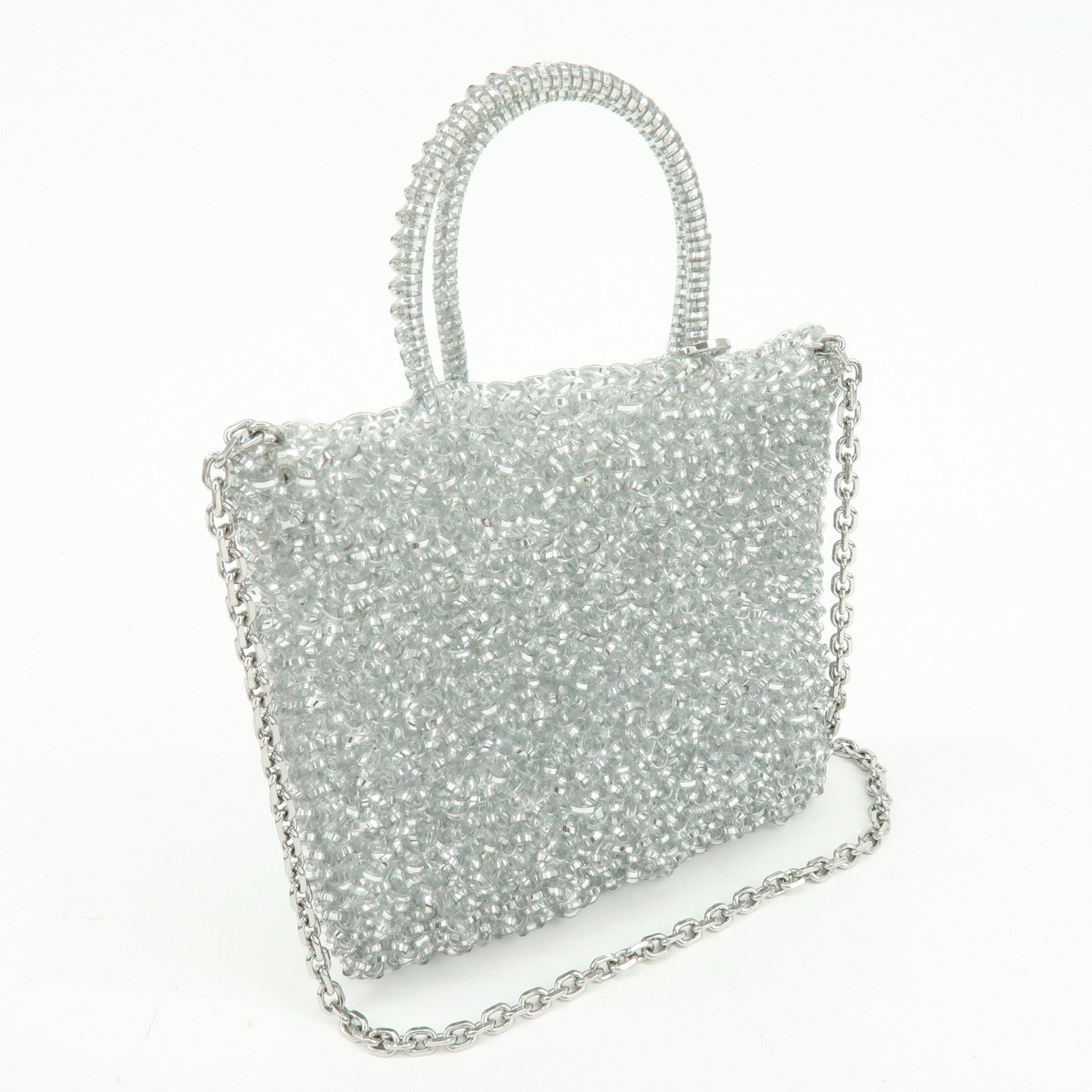 ANTEPRIMA PVC 2Way Bag Hand Bag Shoulder Bag Silver