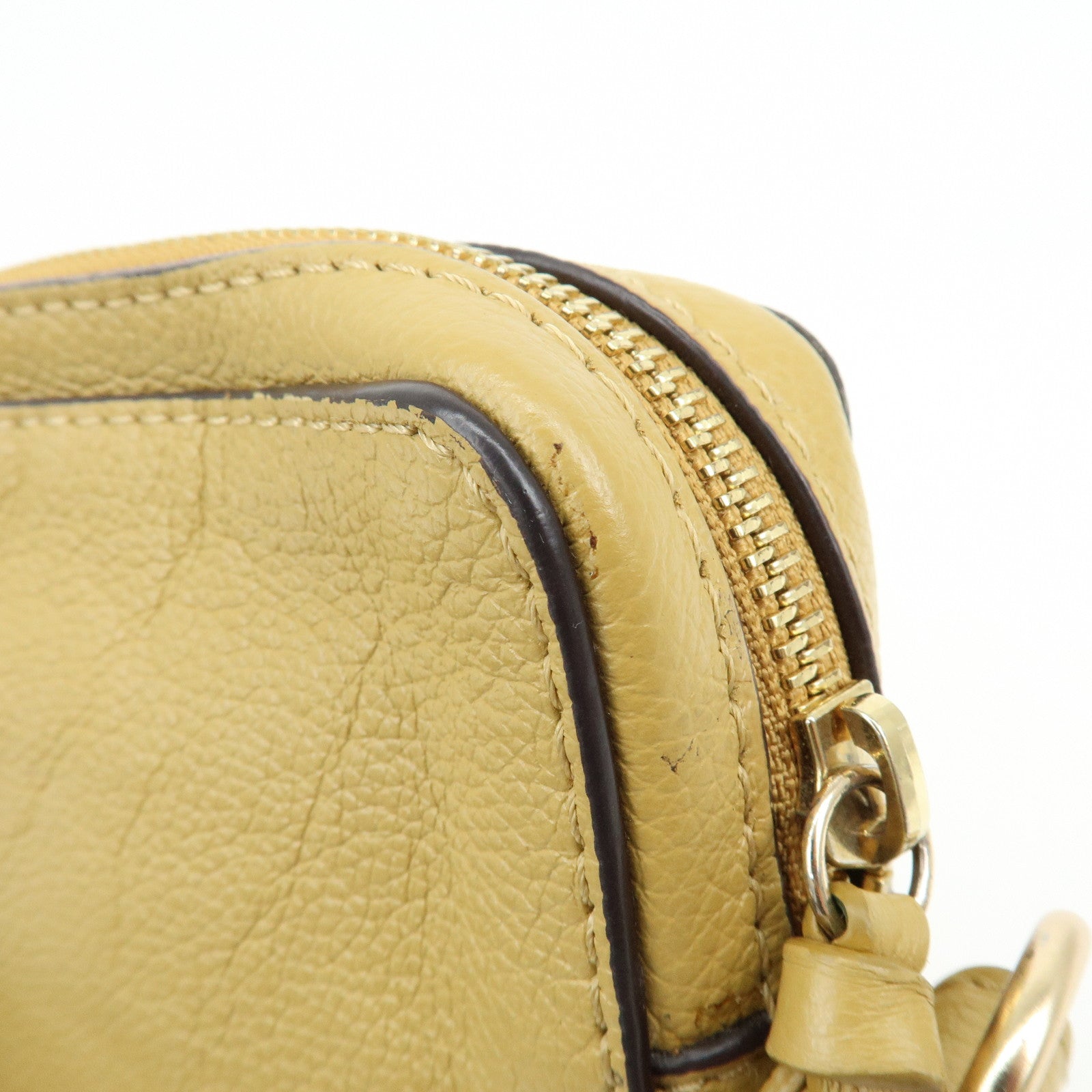 Chloe See by Chloe Leather Suede Chain Shoulder Bag Beige