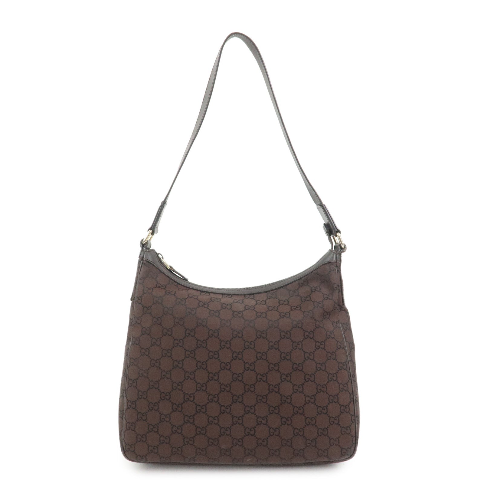 GUCCI GG Monogram Nylon Shoulder Bag Hand Bag Brown 264219