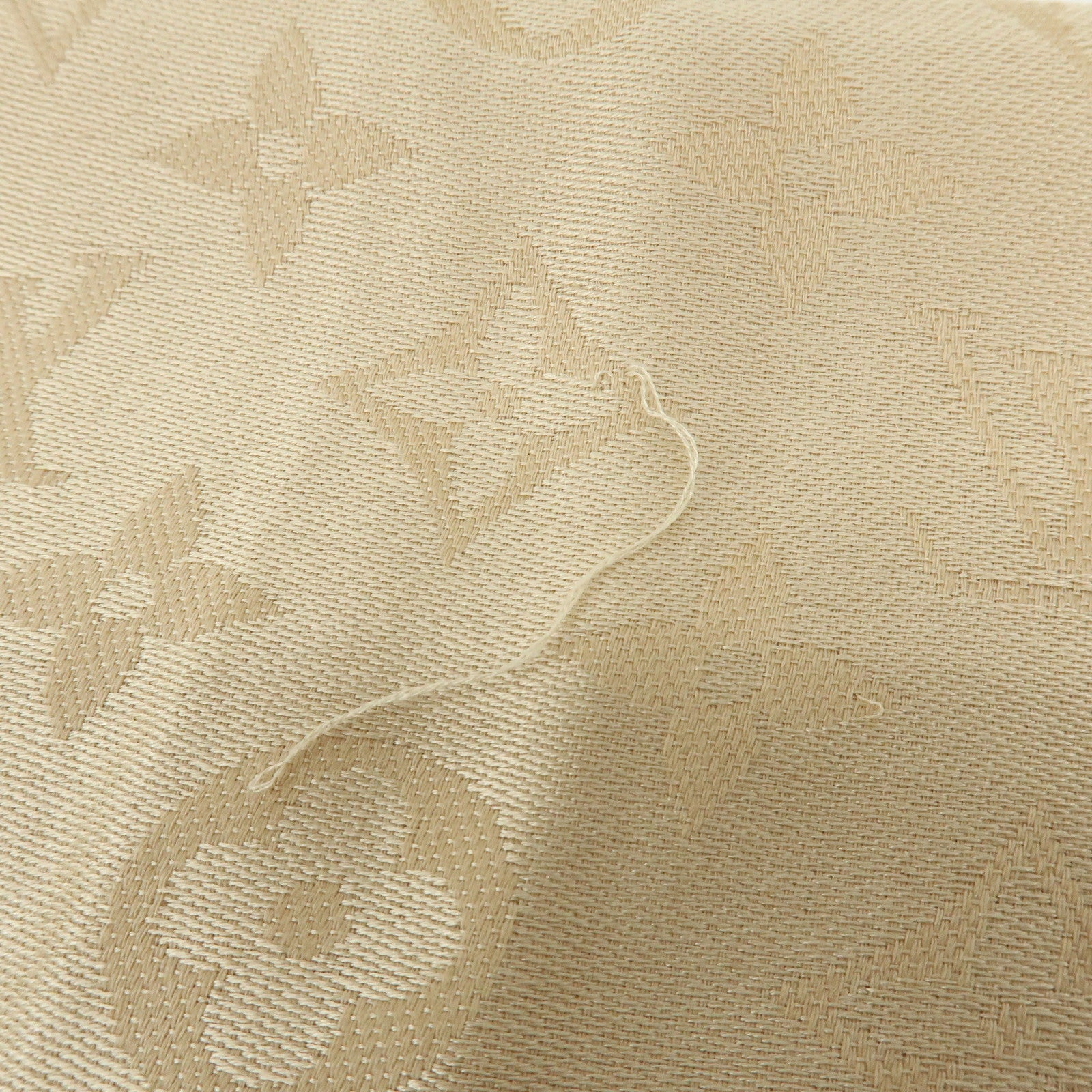 Louis Vuitton Monogram Shine Silk Wool Scarf Shawl Beige