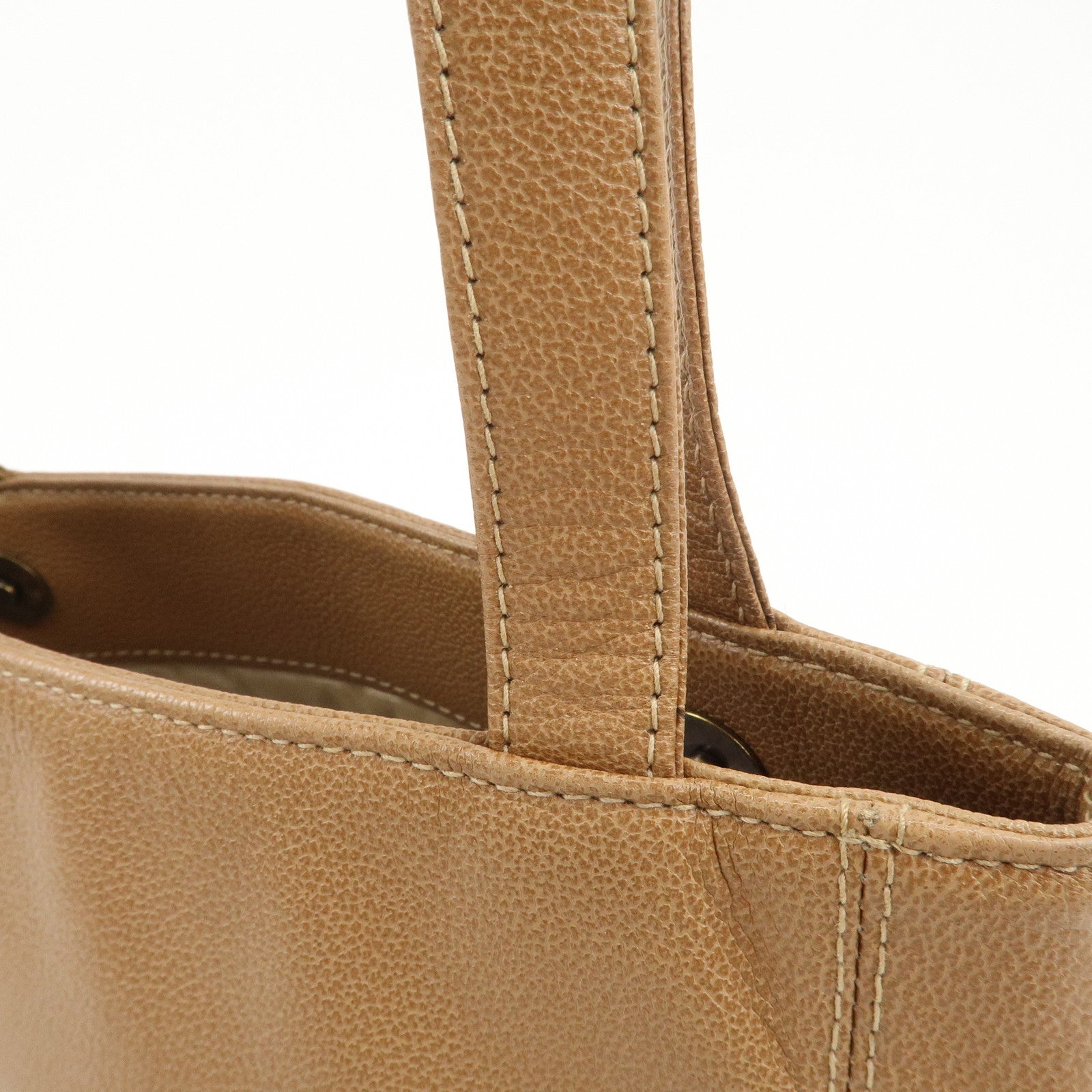 CHANEL COCO Mark Caviarskin Leather Shoulder Bag Tote Bag Brown Used