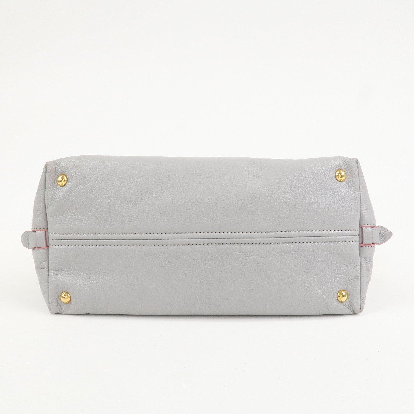 MIU MIU Madras Logo Leather 2WAY Bag Shoulder Bag Hand Bag 5BB016