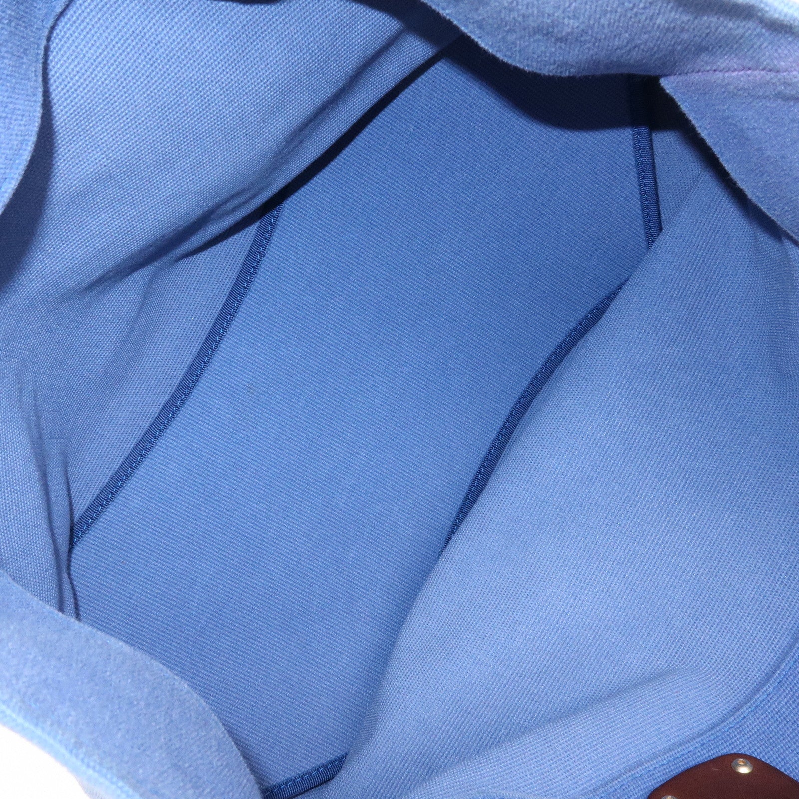 BOTTEGA VENETA Canvas Leather Tote Bag Shoulder Bag Blue 170045