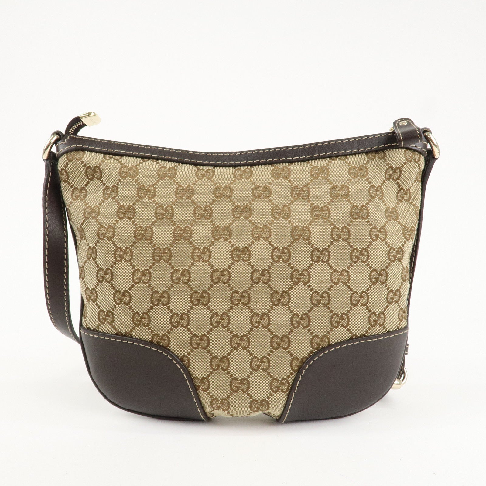 GUCCI Lovely Heart GG Canvas Leather Shoulder Bag Brown 257072 Used