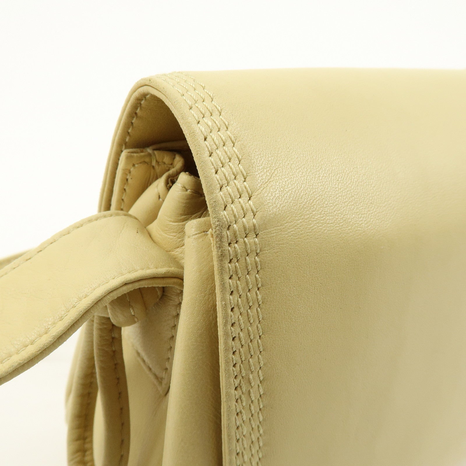 LOEWE Anagram Leather Shoulder Bag Crossbody Bag Beige