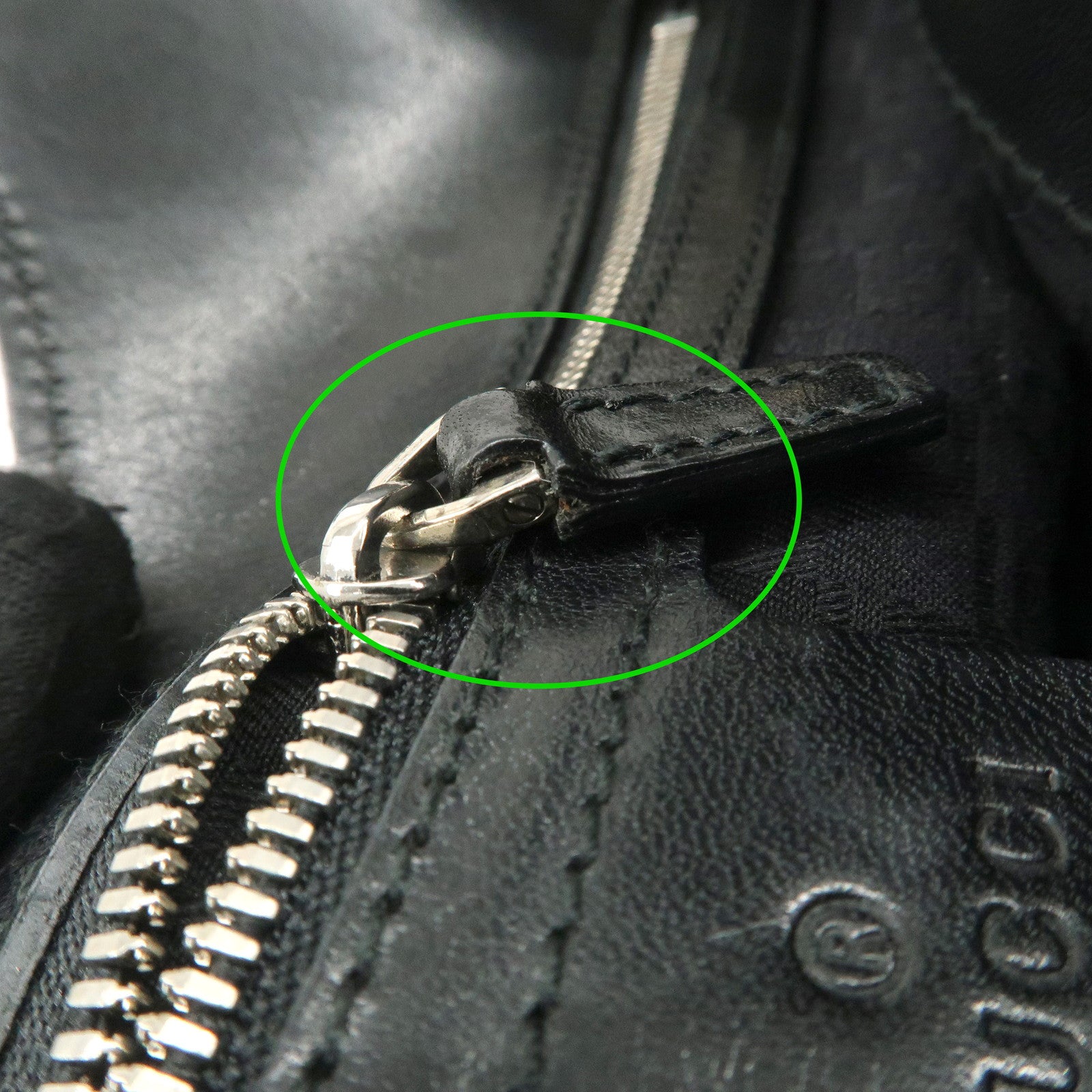 GUCCI Interlocking G Canvas Leather Hand Shoulder Bag Black 114875 Used