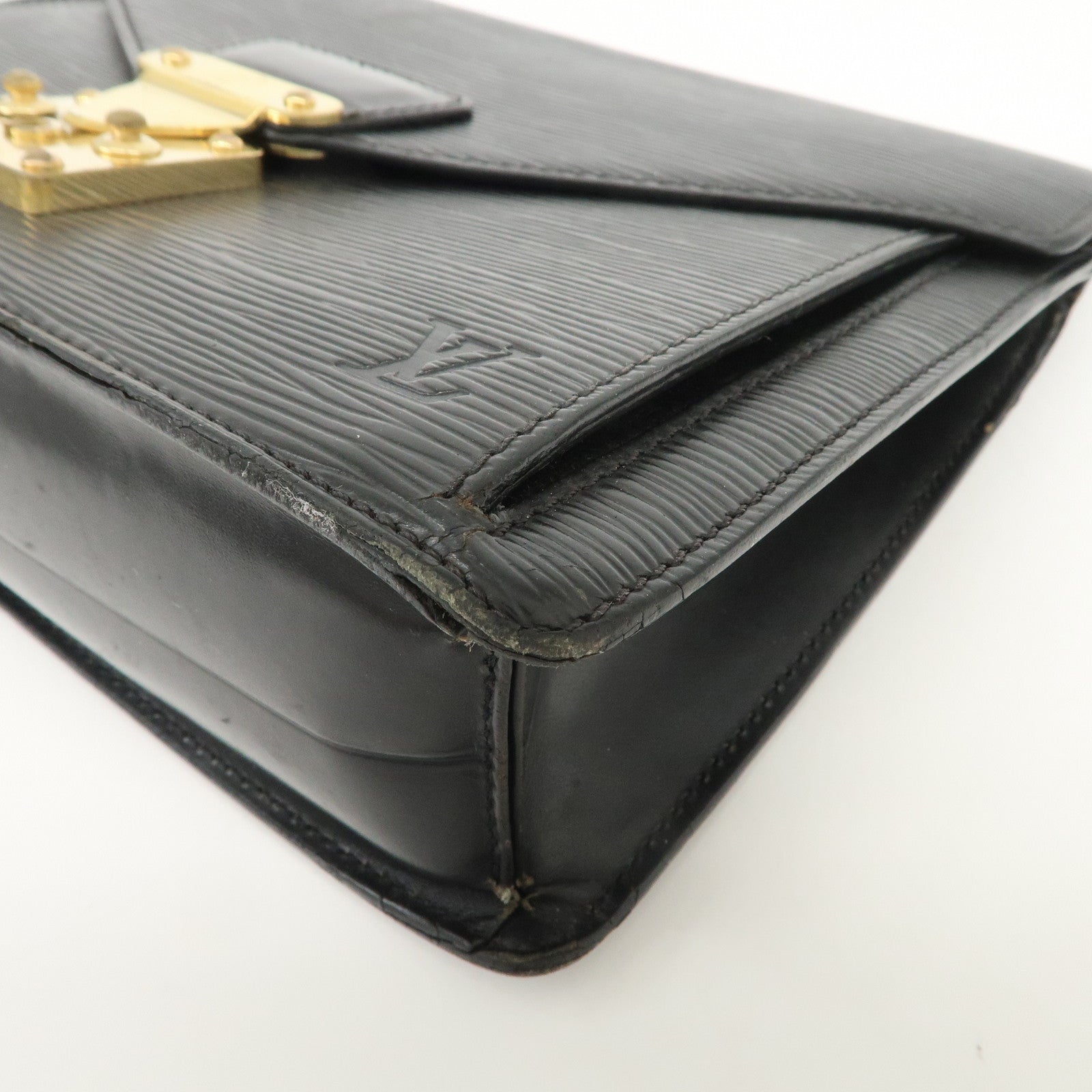 Louis Vuitton Epi Sellier Dragonne Clutch Bag Noir Black M52612