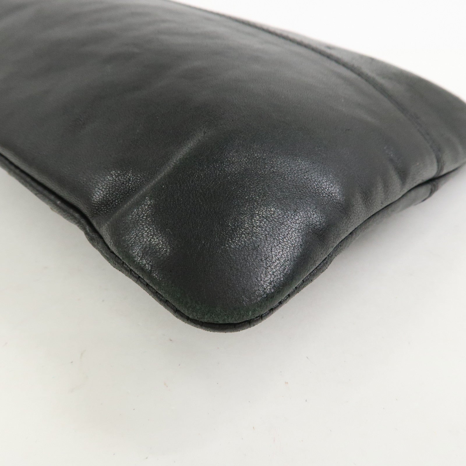 JIMMY CHOO Star Studs Leather Shoulder Bag Hand Bag Black