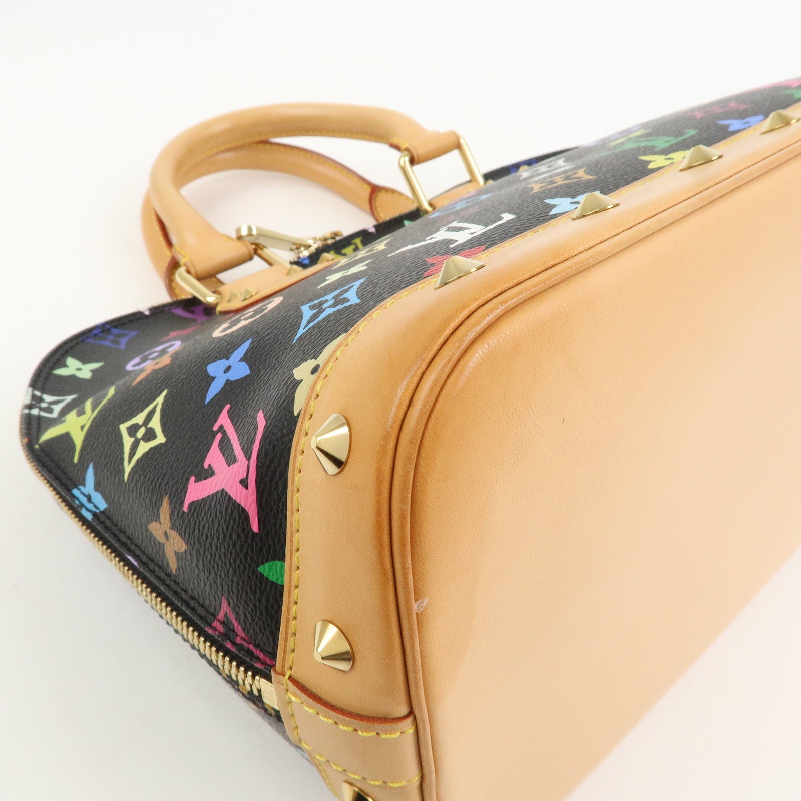 Louis Vuitton Monogram Multicolor Alma Hand Bag Noir M92646
