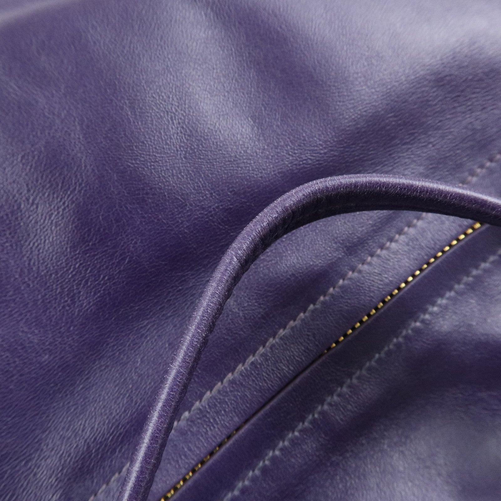 MIU MIU Soft Leather Shopping Tote Bag Shoulder Bag Purple RR1820