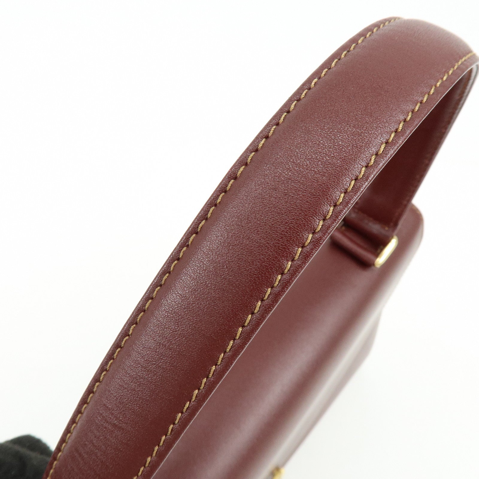 Cartier Must de Cartier Calf Skin Hand Bag Tote Bag Bordeaux