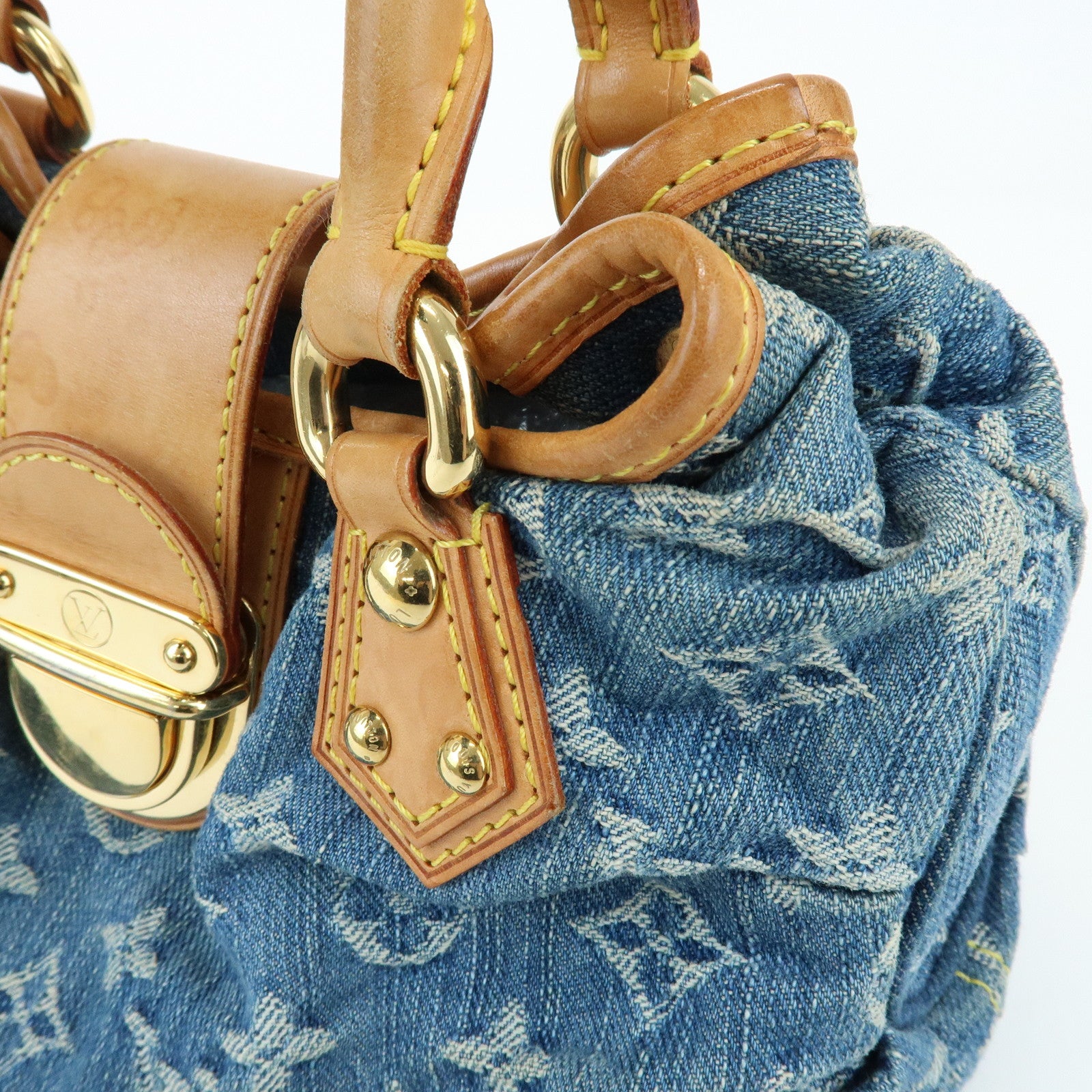 Louis Vuitton Monogram Denim Pleaty Mini Hand Bag Blue M95020