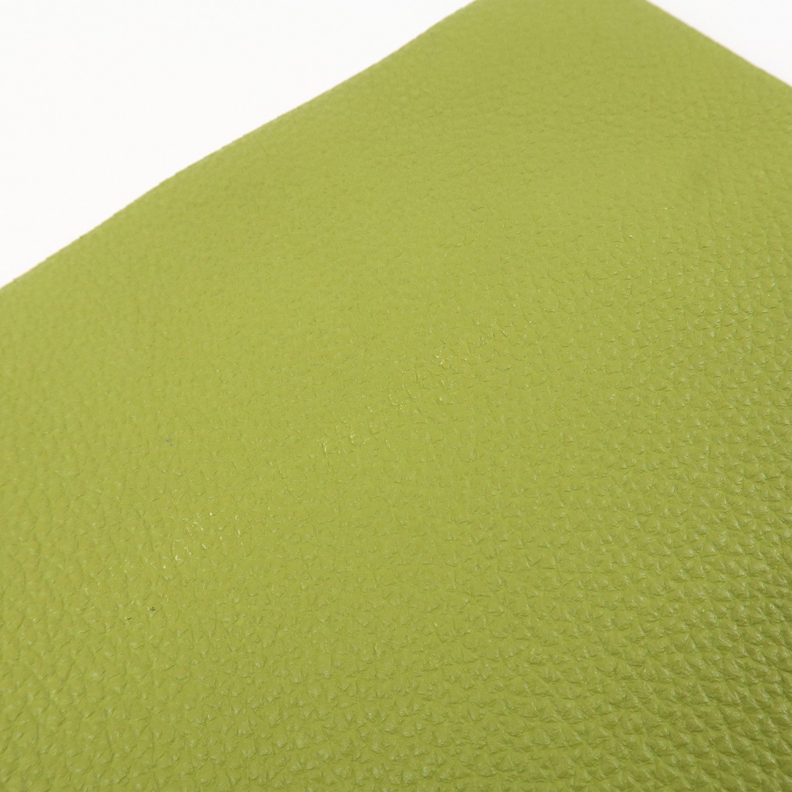 HERMES Ulysse MM Leather Notebook Cover Agenda L Stamped Green
