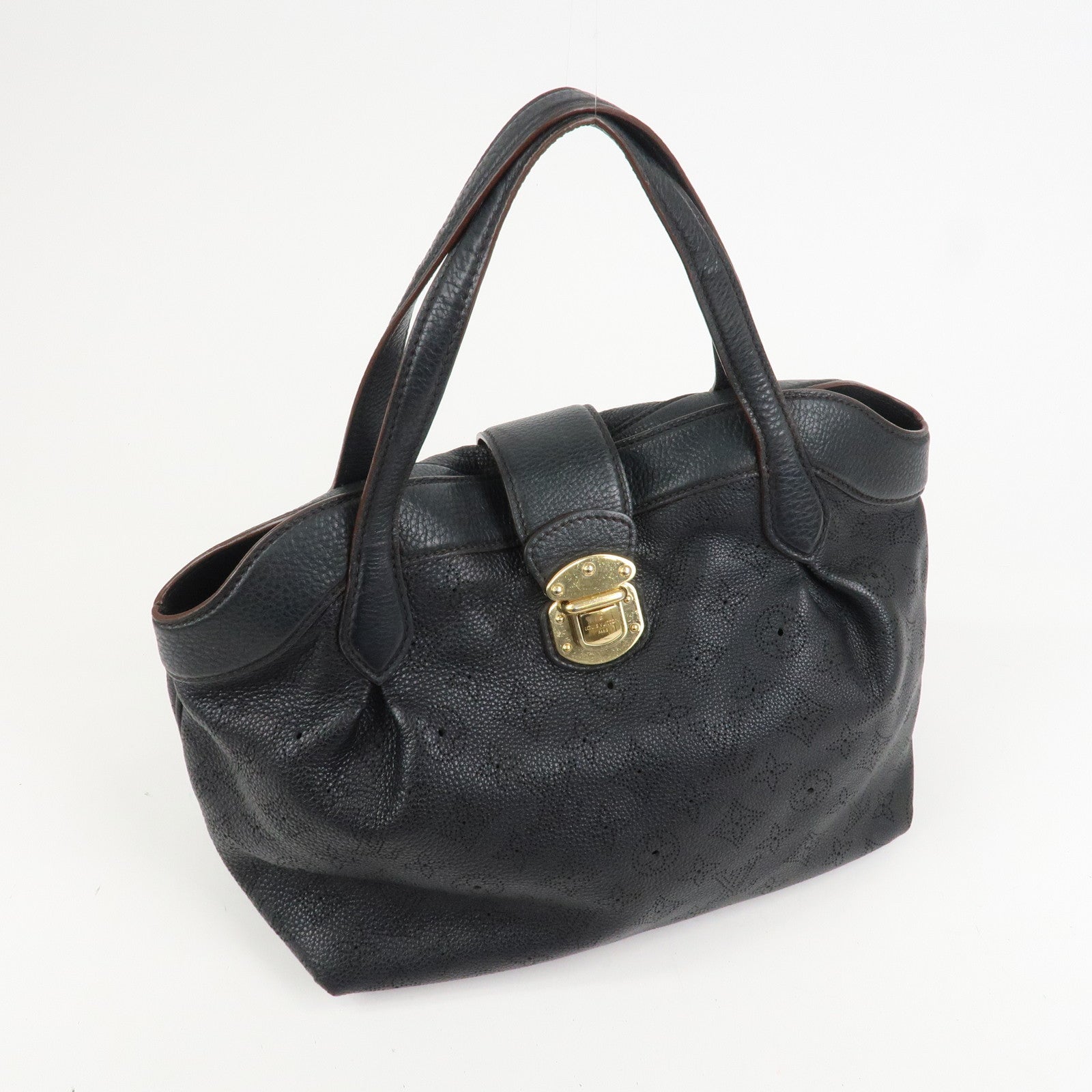 Louis Vuitton Monogram Mahina PM Shoulder Bag Noir Black M93465