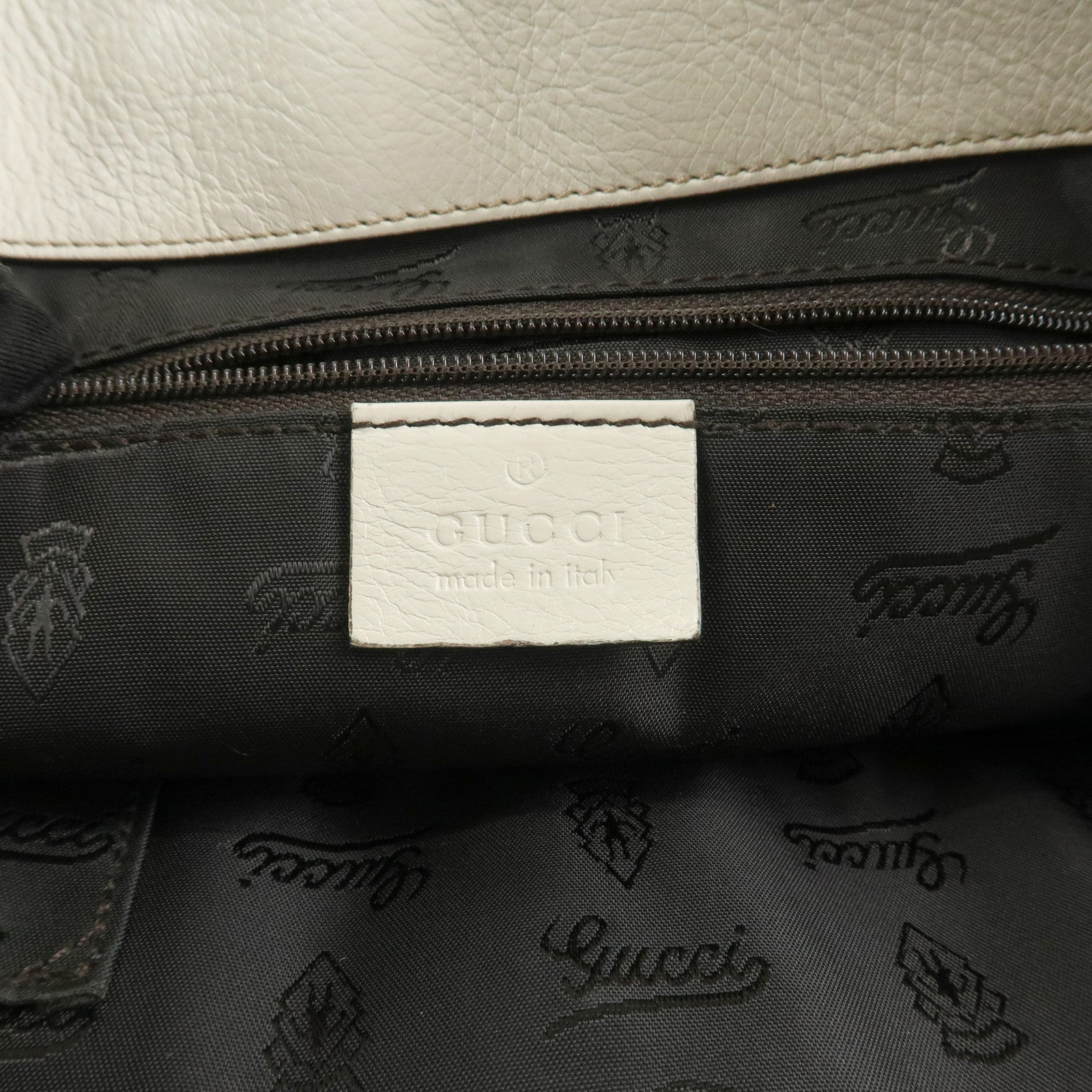 GUCCI Guccissima Leather Tote Bag Shoulder Bag White 211935