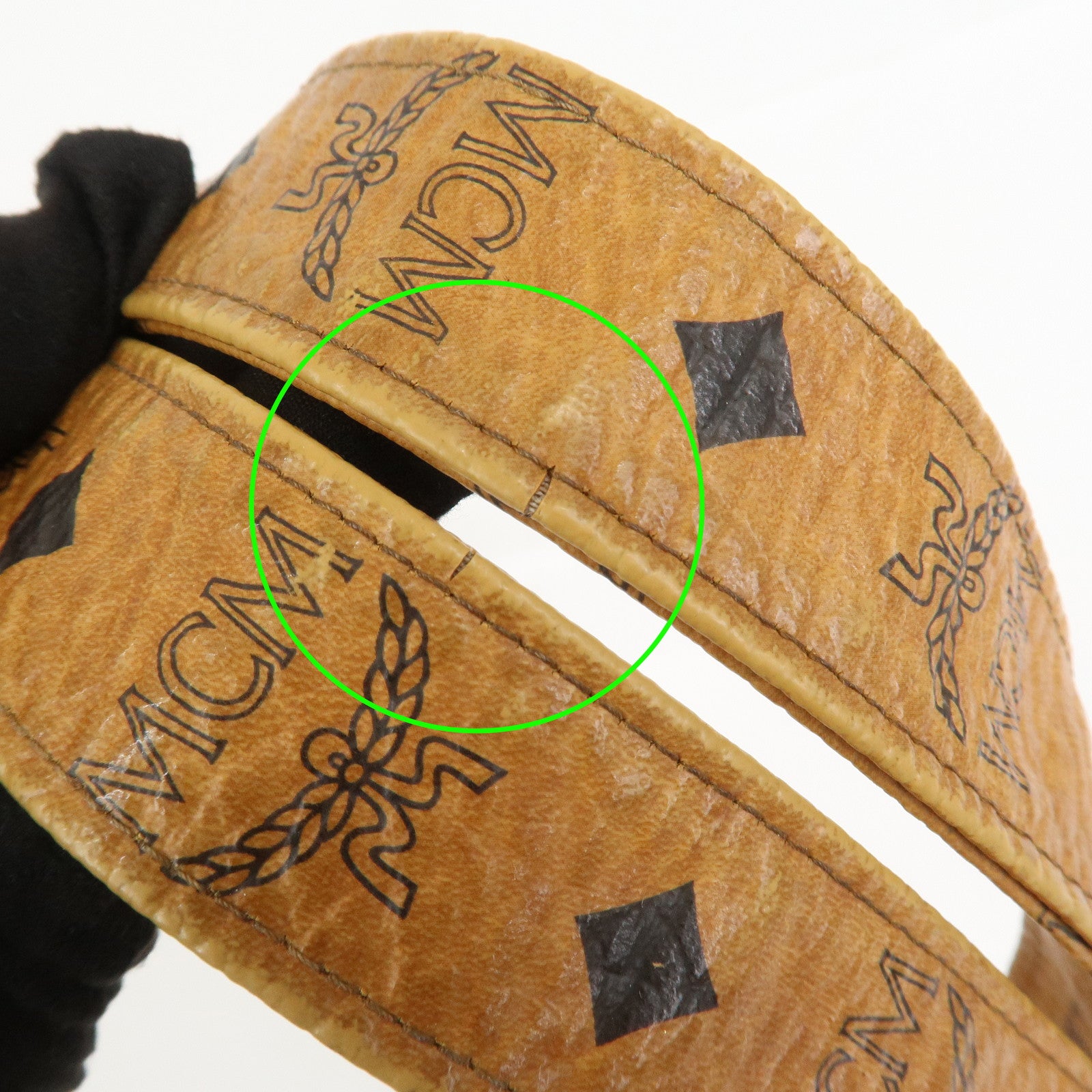 MCM Visetos Leather Tote Bag Shoulder Bag Hand Bag Brown