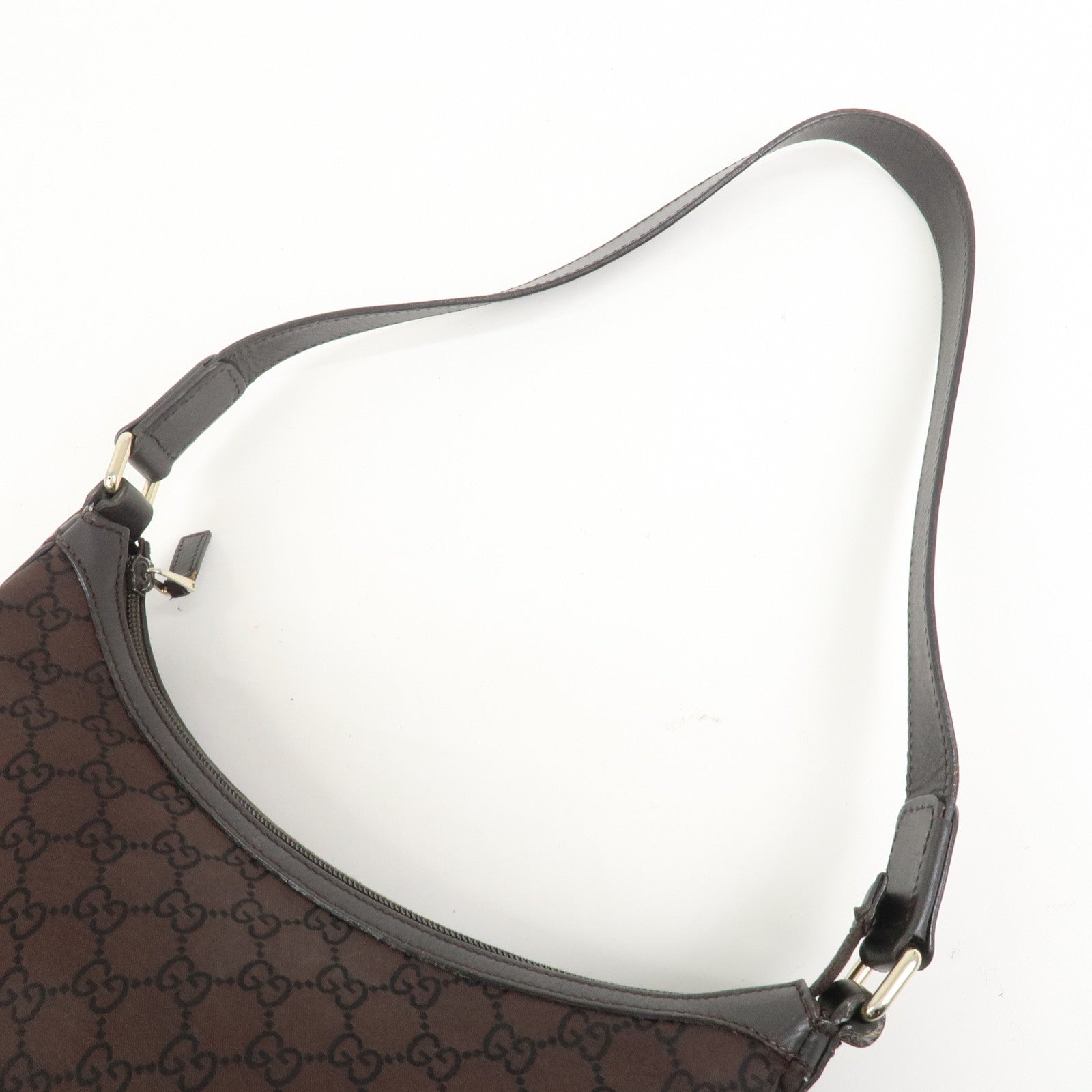 GUCCI GG Monogram Nylon Shoulder Bag Hand Bag Brown 264219