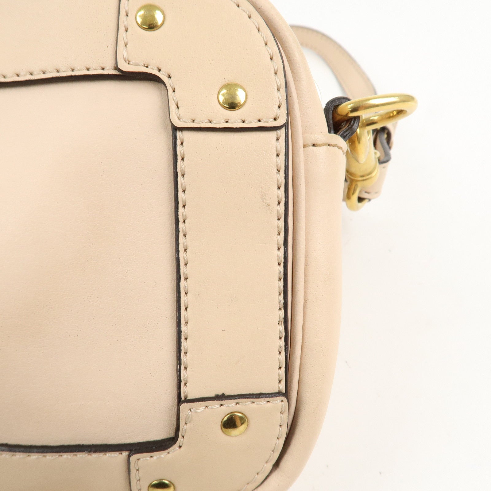 Chloe Eden Leather Tassel Shoulder Bag Pink Beige