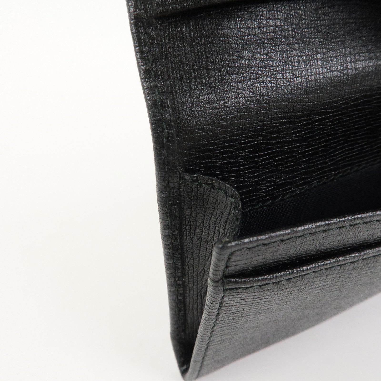 GUCCI Interlocking G Leather Card Case Black 306717