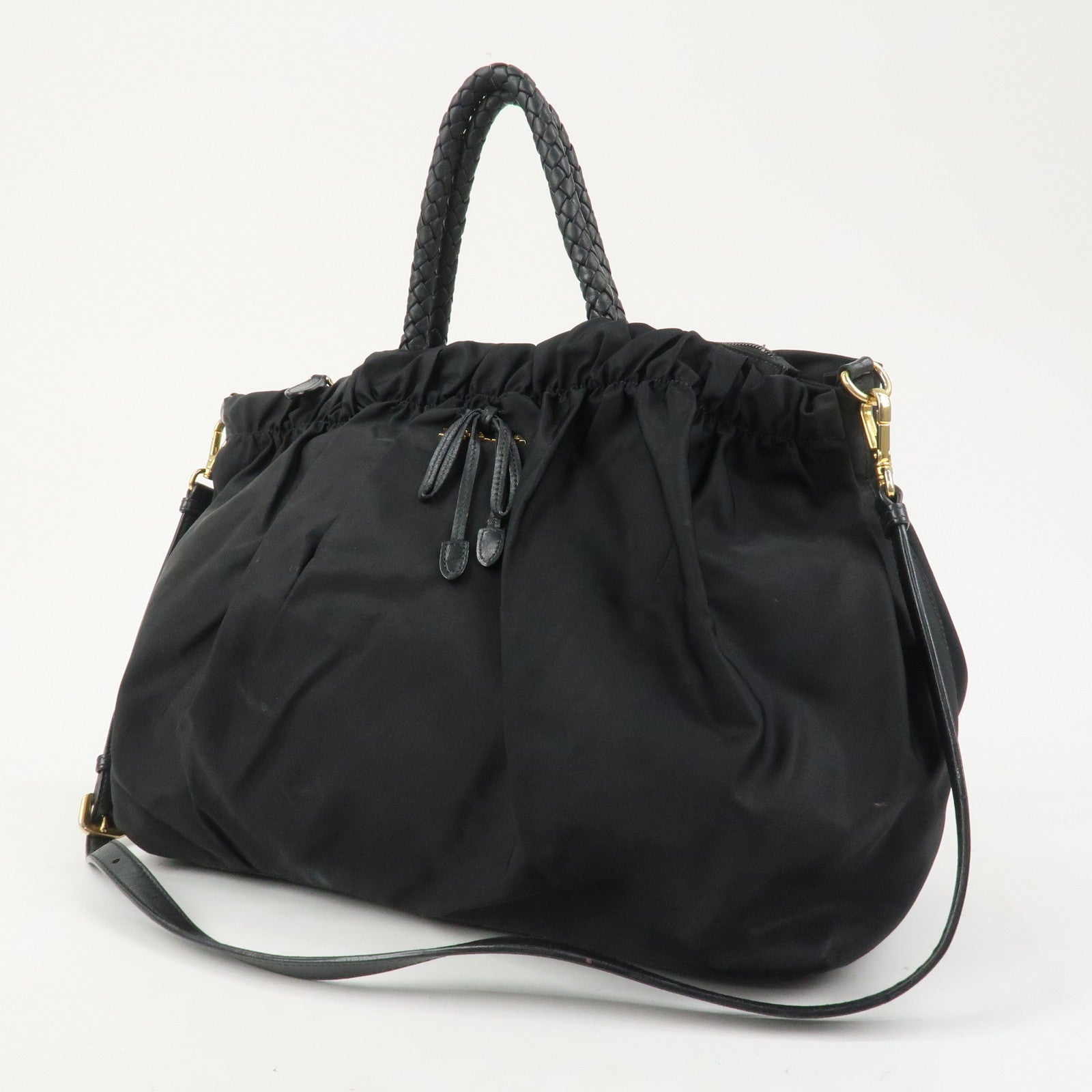 PRADA Tessuto Nylon Leather 2Way Bag Tote Bag Shoulder Bag BN1845