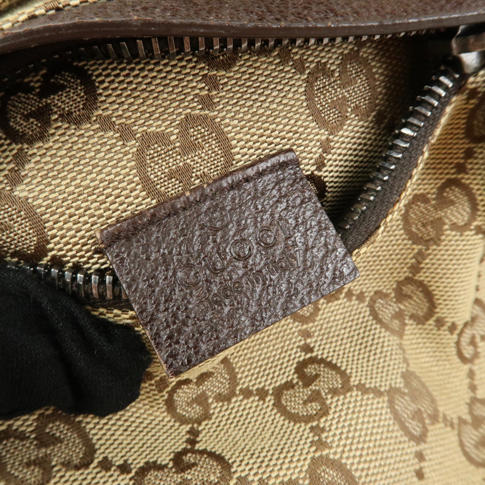 GUCCI GG Canvas Leather Waist Bag Crossbody Bag Beige Brown 28566