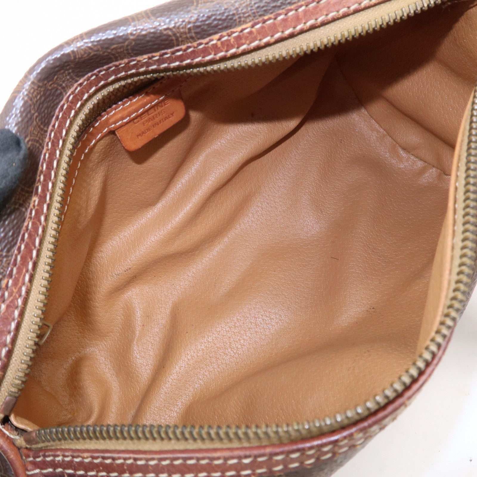 CELINE Macadam PVC Leather Hand Bag Shoulder Bag Brown