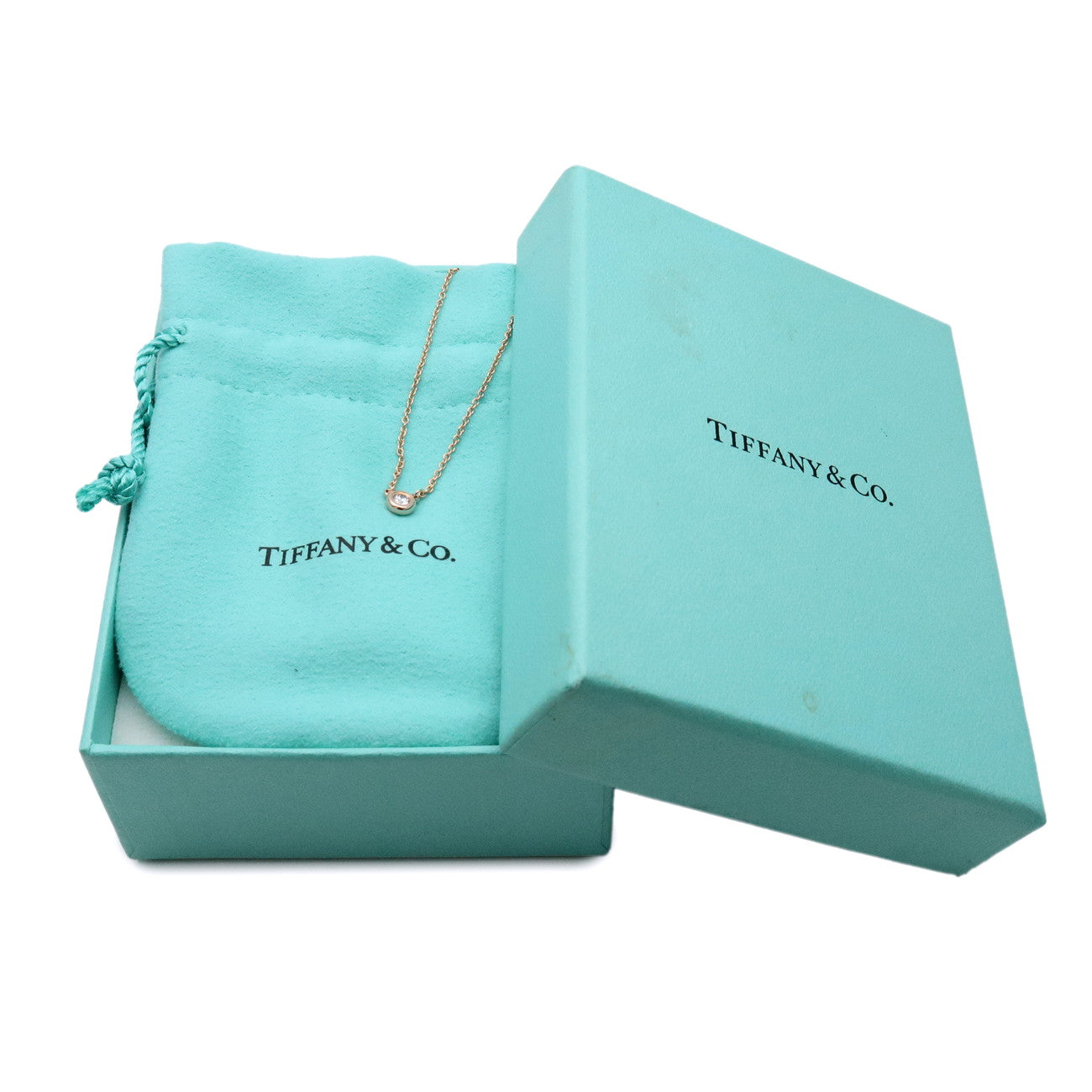 Tiffany & Co By The Yard 1P Diamond Necklace 0.08ct K18PG 750PG