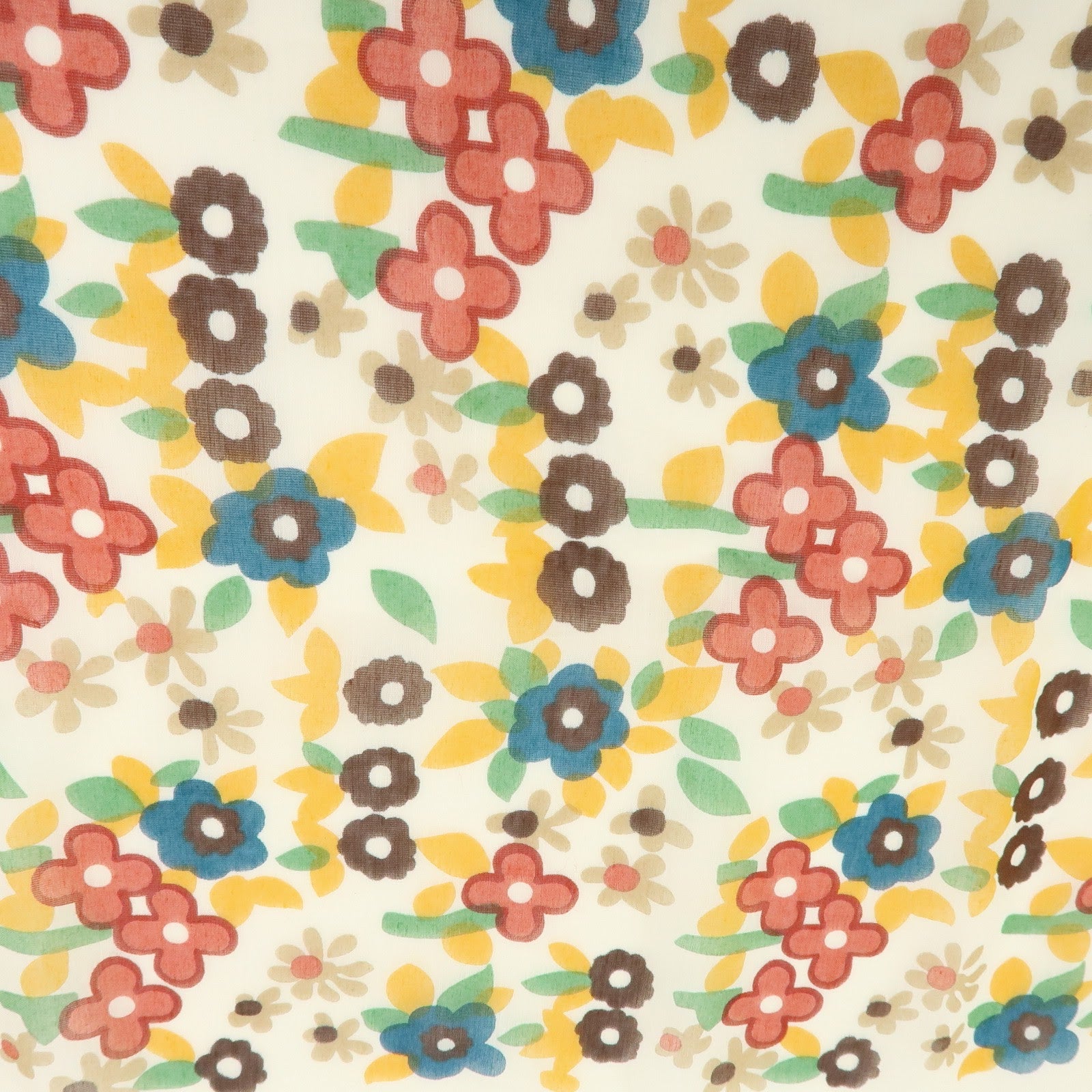 Louis Vuitton Cotton Silk Flower Motif Scarf Bandeau Ivory