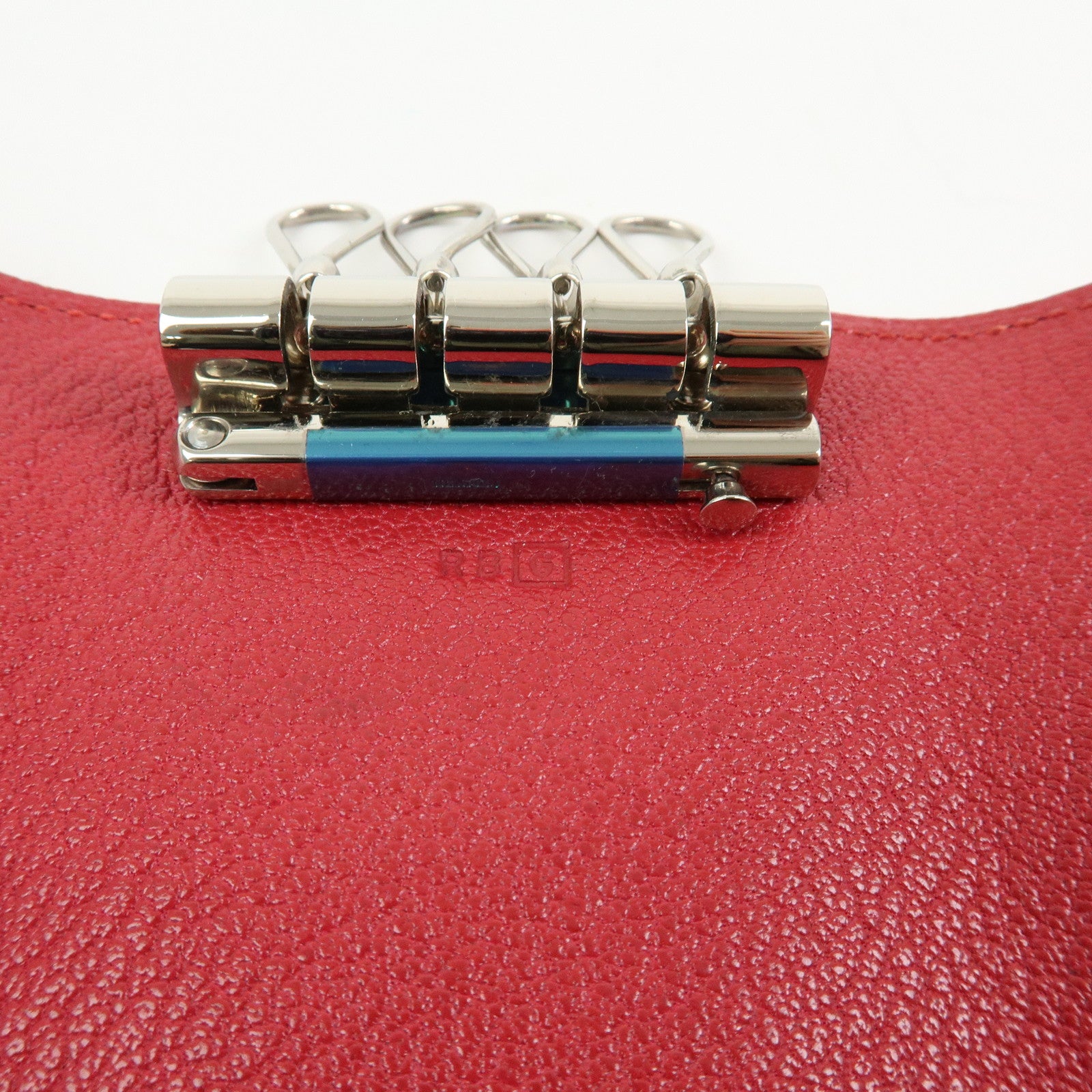 HERMES Sellier Etui Cles 4 Chevre Leather Key Case Key Holder Pink