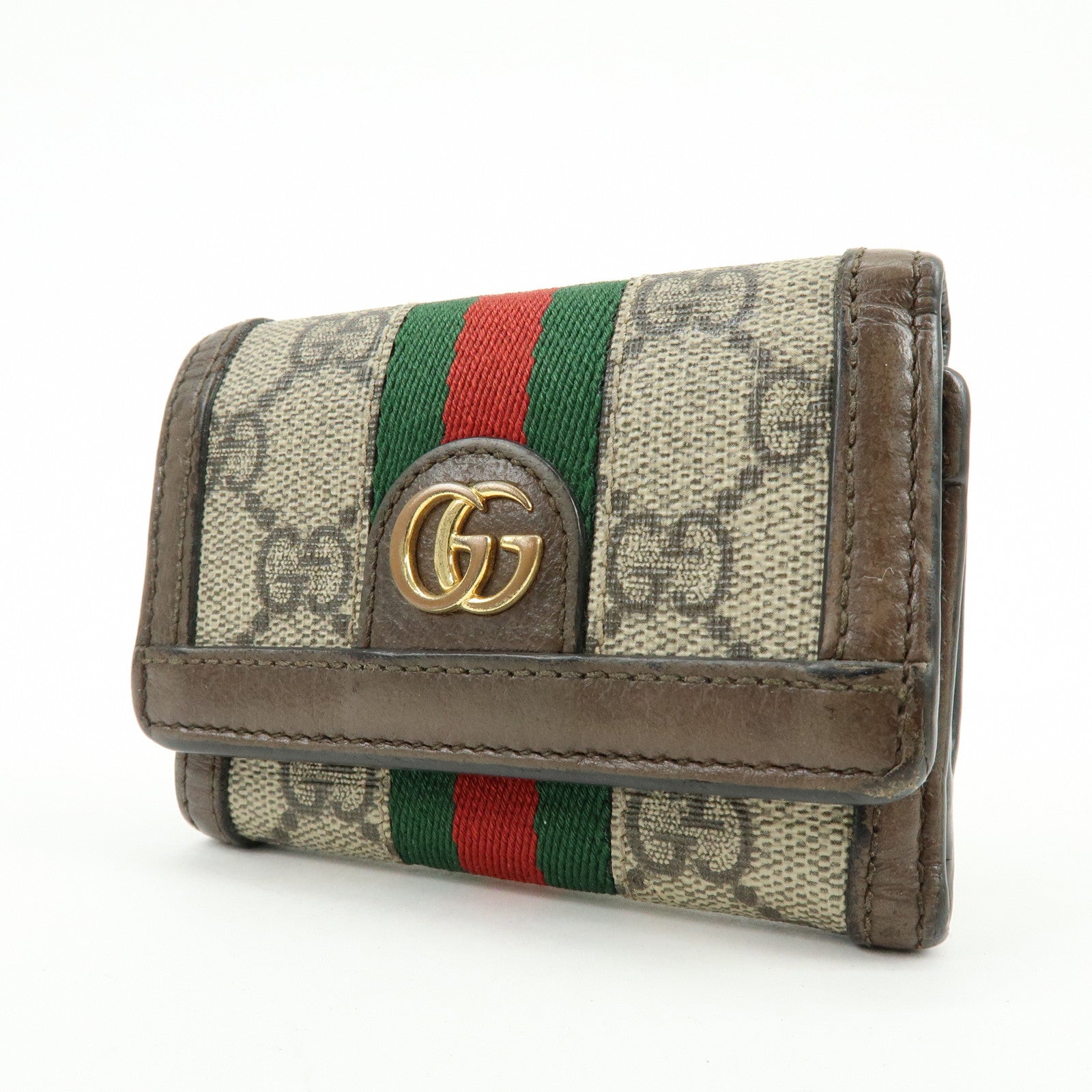 GUCCI Ophidia GG Supreme Leather Tri-Fold Compact Wallet 644334