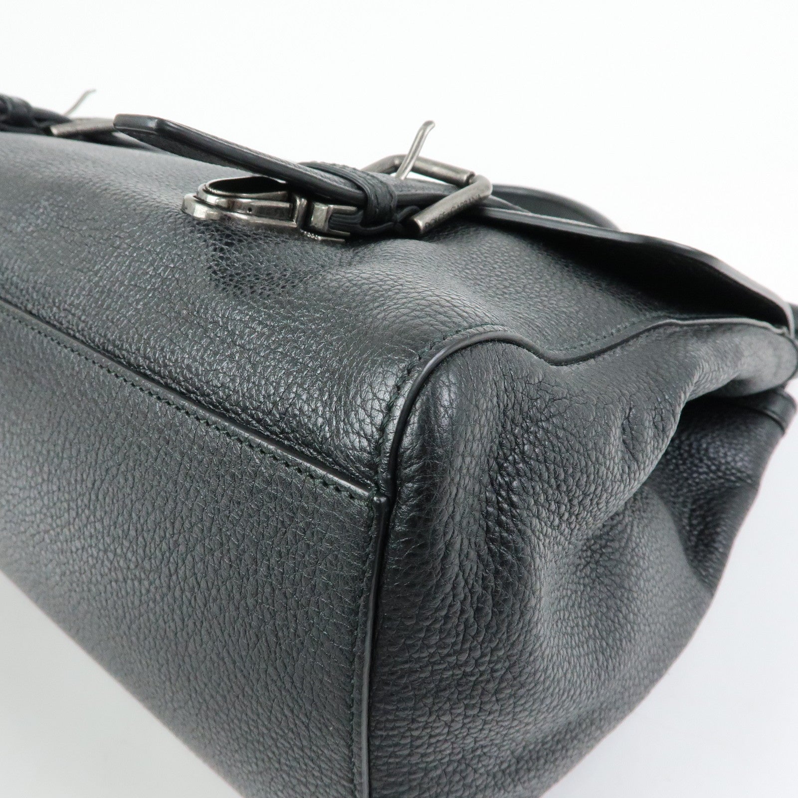 Dolce & Gabbana Leather 2Way Bag Hand Bag Shoulder Bag Black