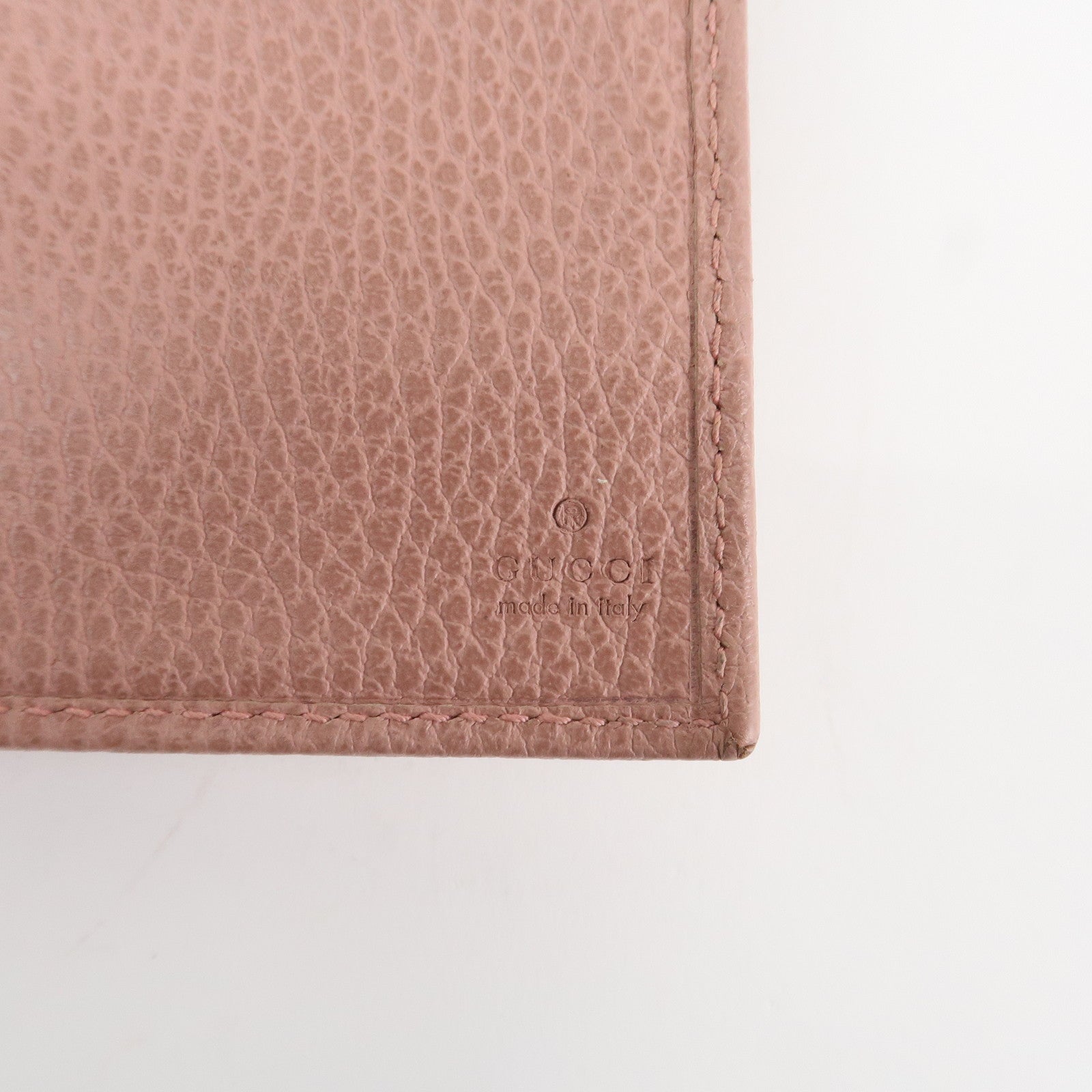 GUCCI Set of 3 Leather Long Wallet Round Zippy Wallet Bi-fold Wallet Dark Brown Pink Used