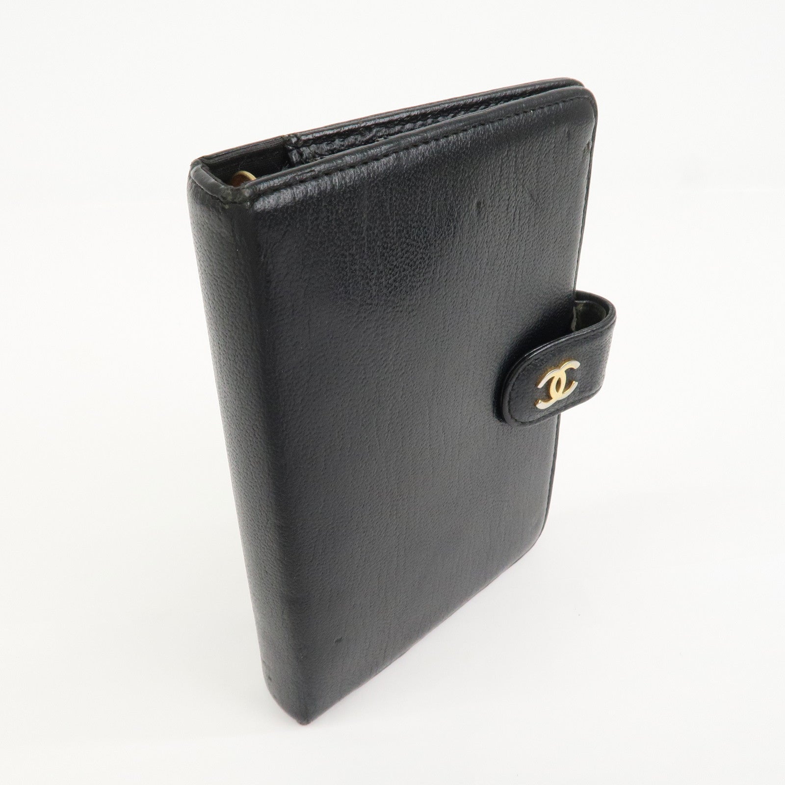 CHANEL COCO Mark Leather Planner Cover Agenda Black