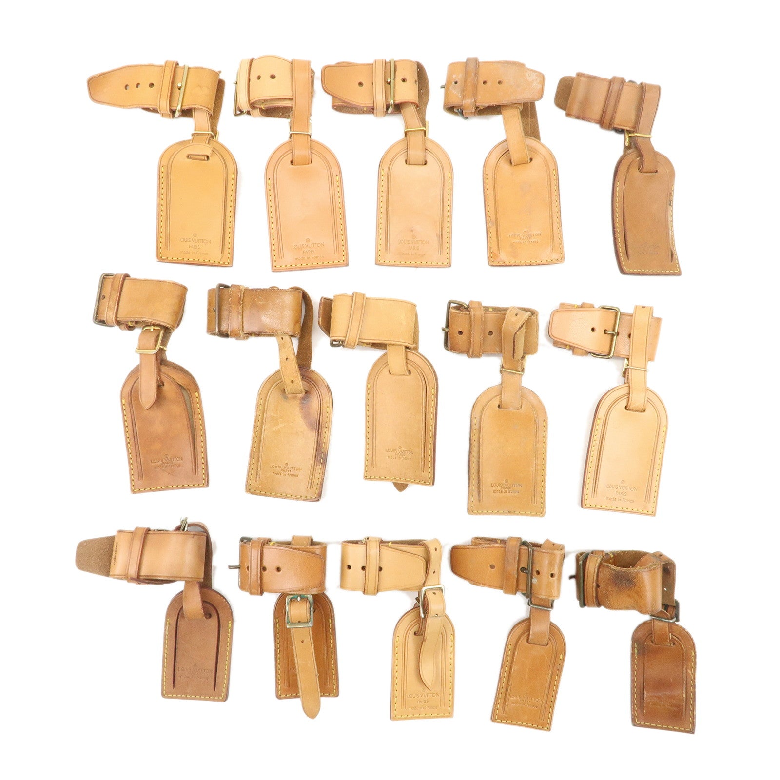 Louis Vuitton Set of 15 Nume Leather Name Tag & Poignet Natural Used