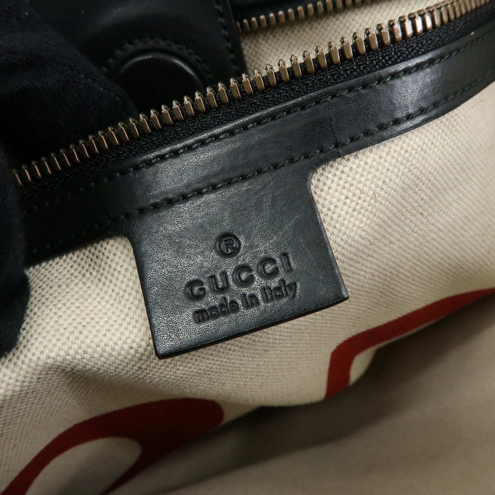GUCCI GG Supreme Leather Tigar Tote Bag Beige Black 450950