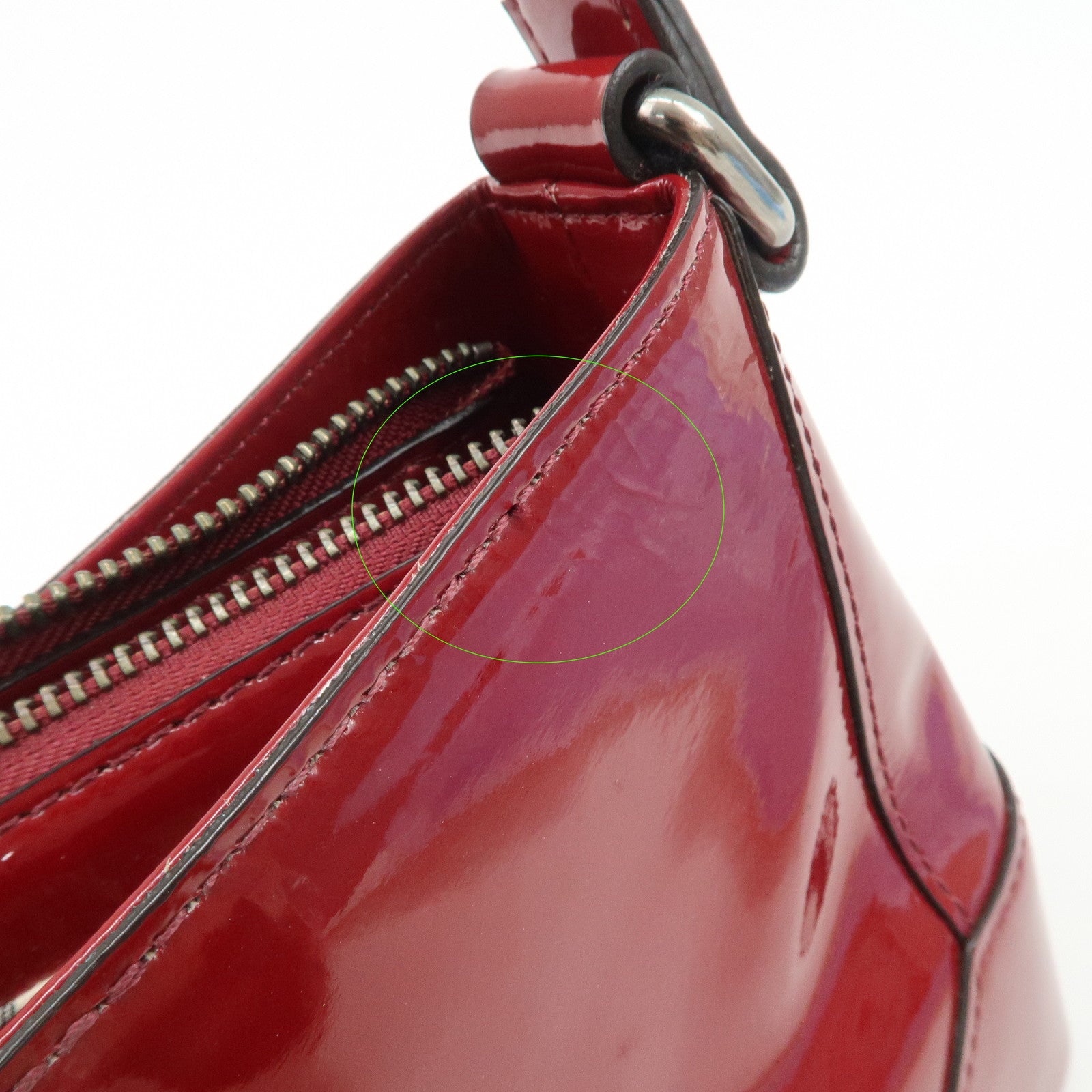 BURBERRY Patent Leather Shoulder Bag Hand Bag Red