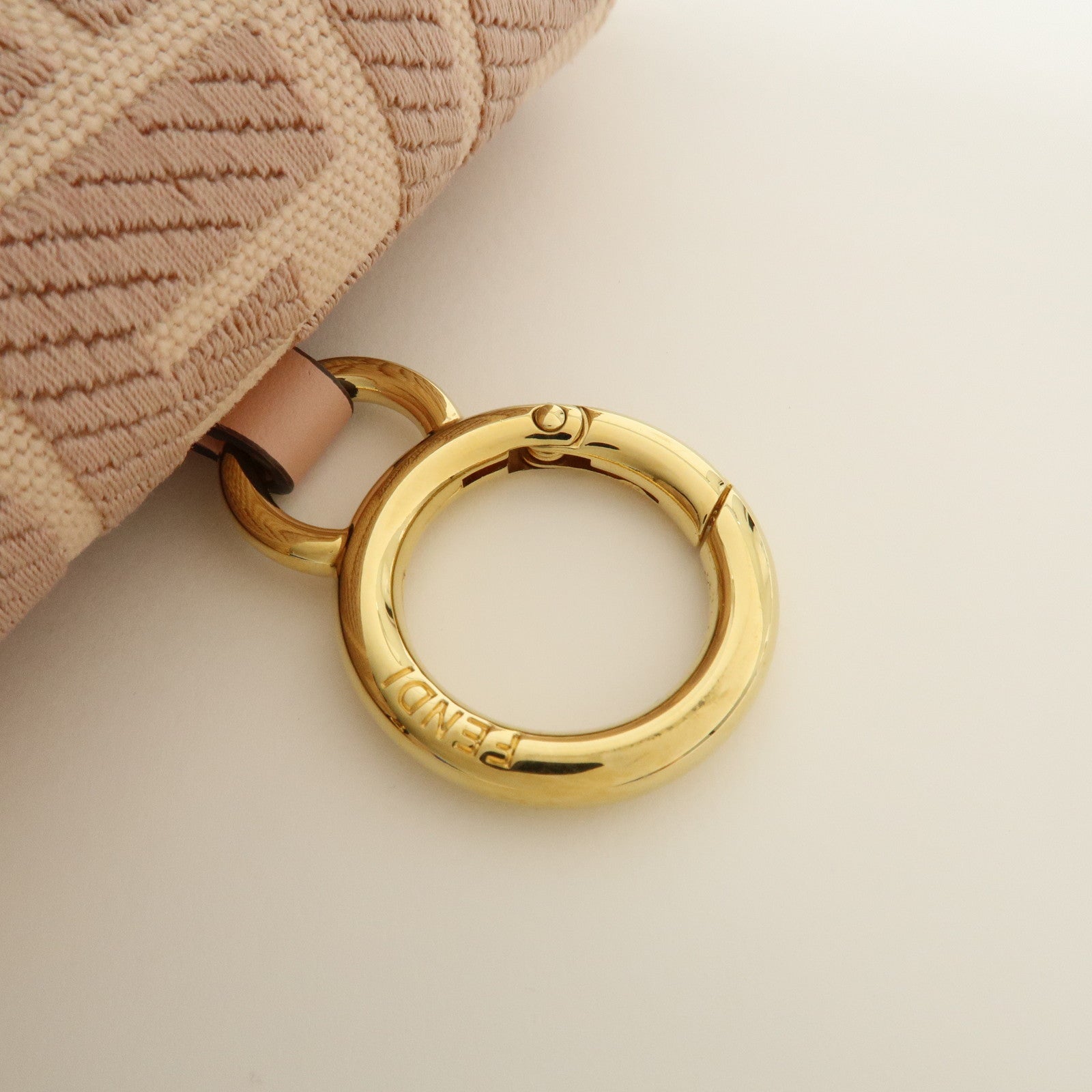 FENDI Zucca Nano Baguette Canvas Leather Chain Shoulder Bag 7AS045