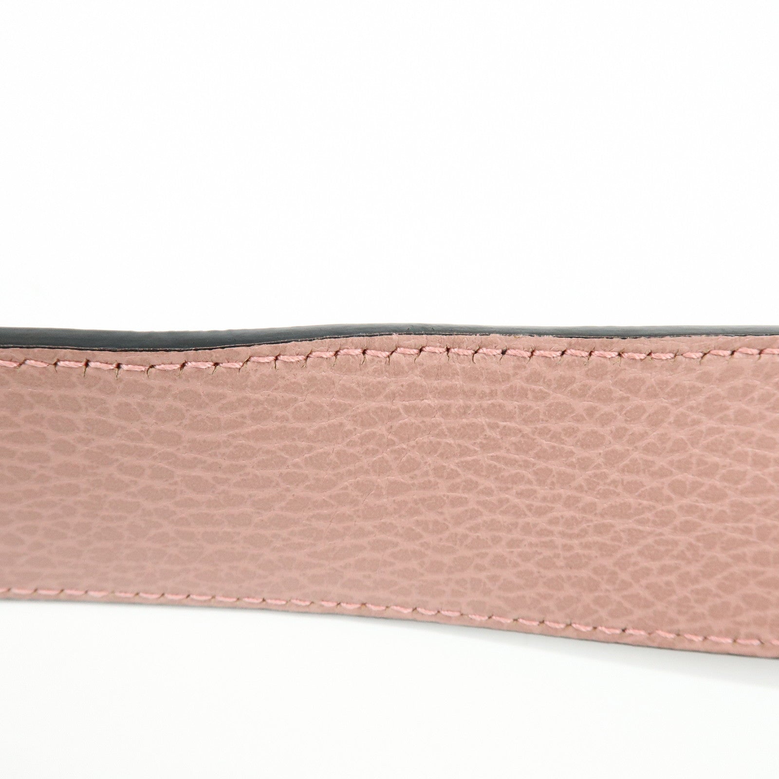 GUCCI Logo Leather Reversible Belt 80/32 Black Pink