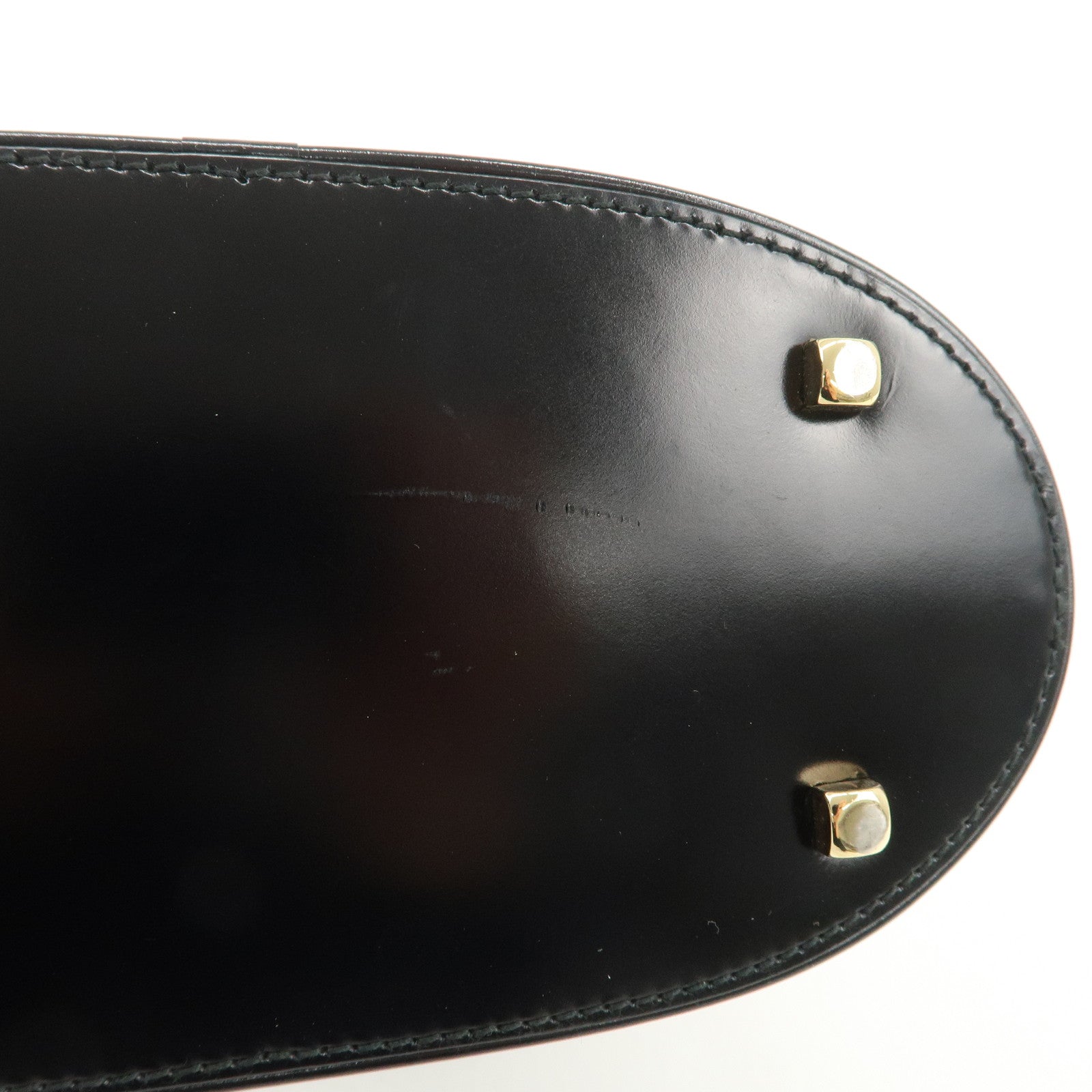 Ferragamo Gancini Leather Hand Bag Black Gold Hardware Used