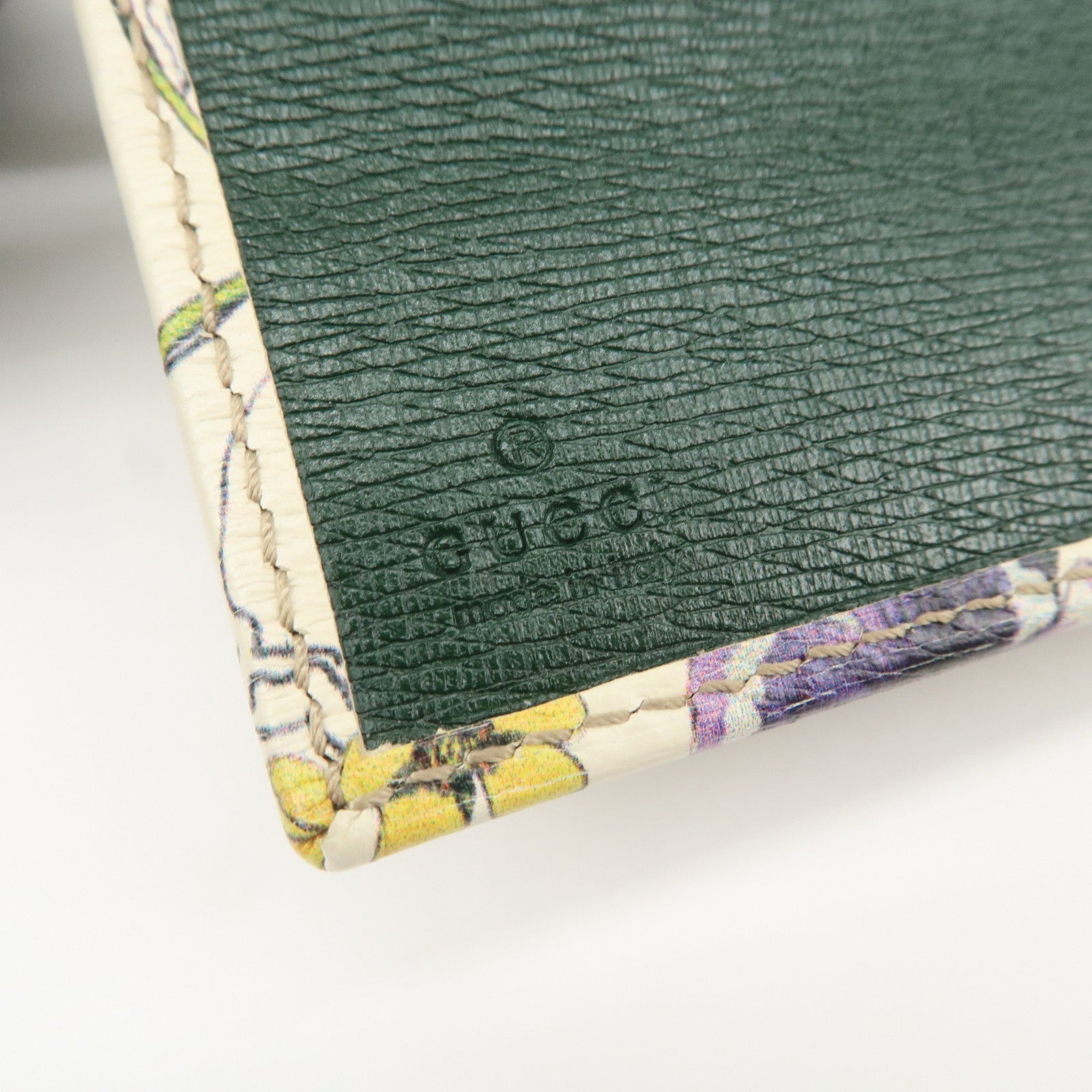 GUCCI GG Marmont Flora Canvas Leather Compact Wallet Ivory 04848