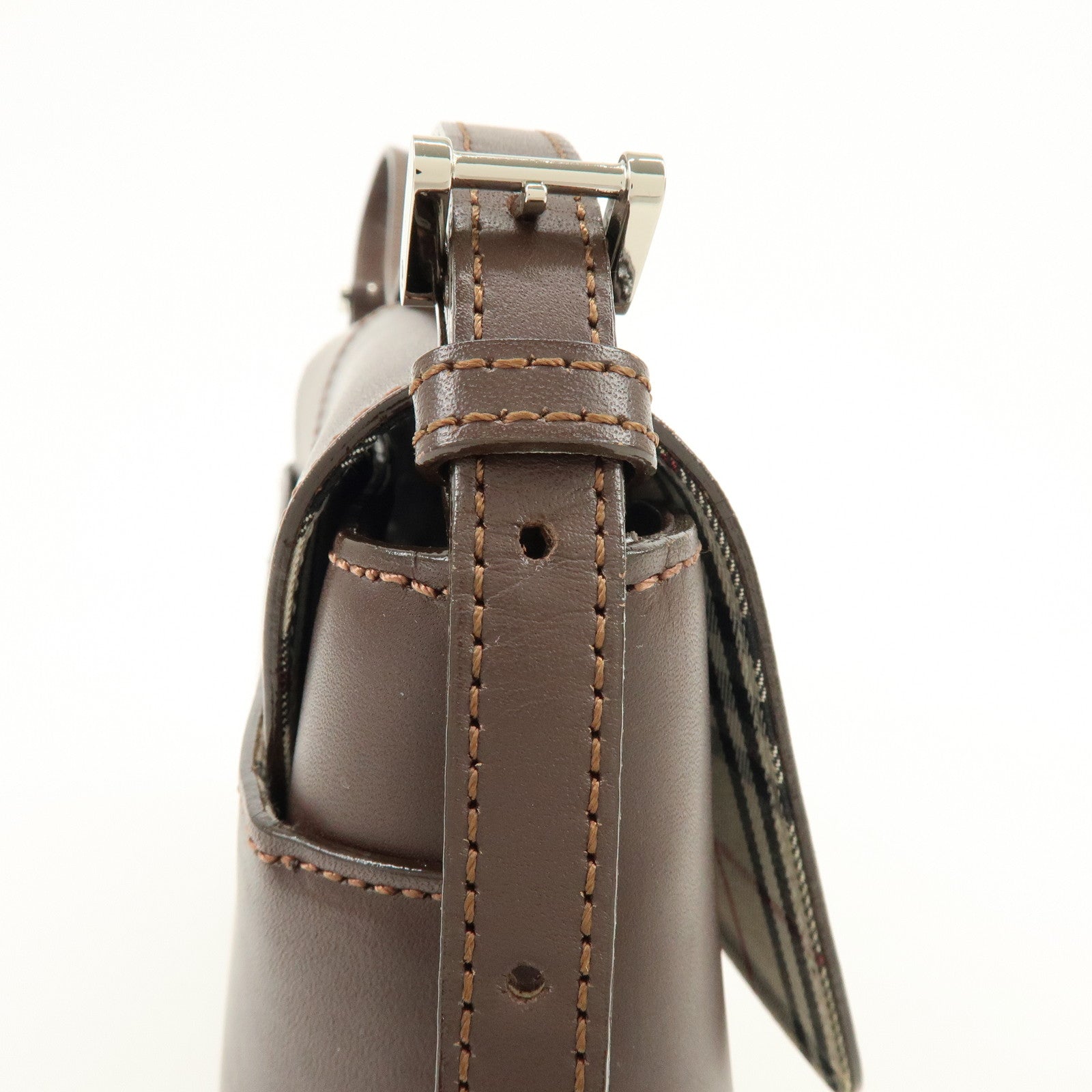 BURBERRY Leather Hand Bag Shoulder Bag Brown