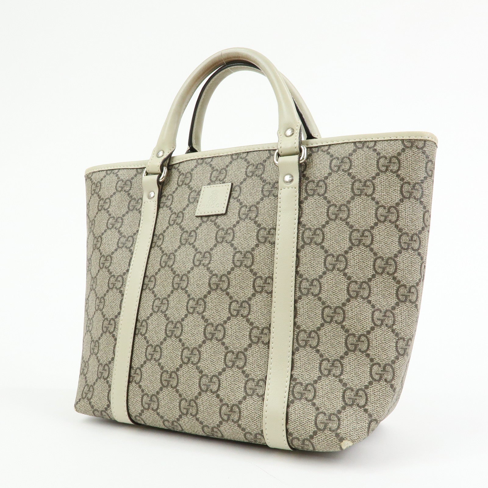 GUCCI GG Supreme Leather Tote Bag Hand Bag Beige 297557