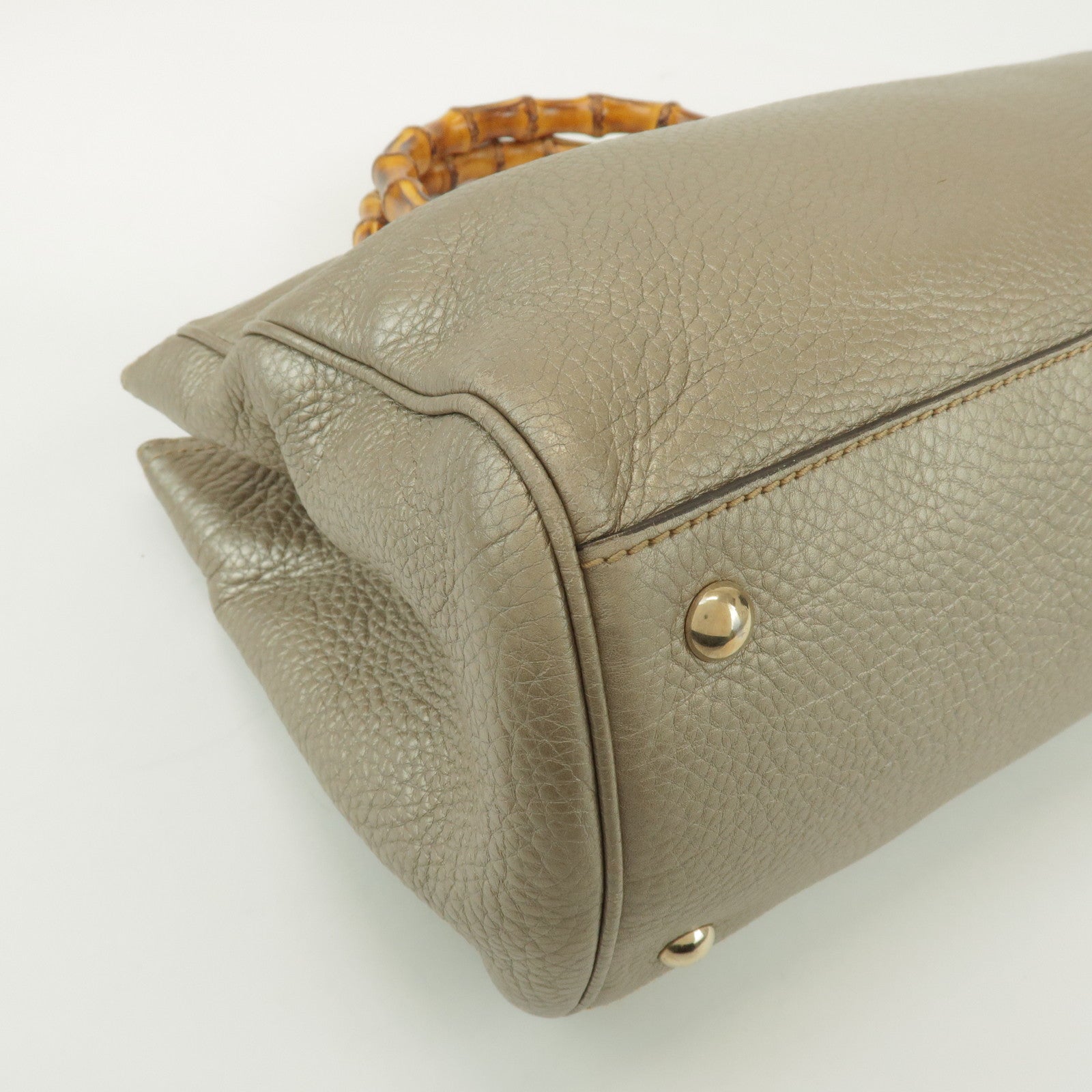 GUCCI Bamboo Shopper Medium 2Way Bag Shoulder Bag Gold 323660