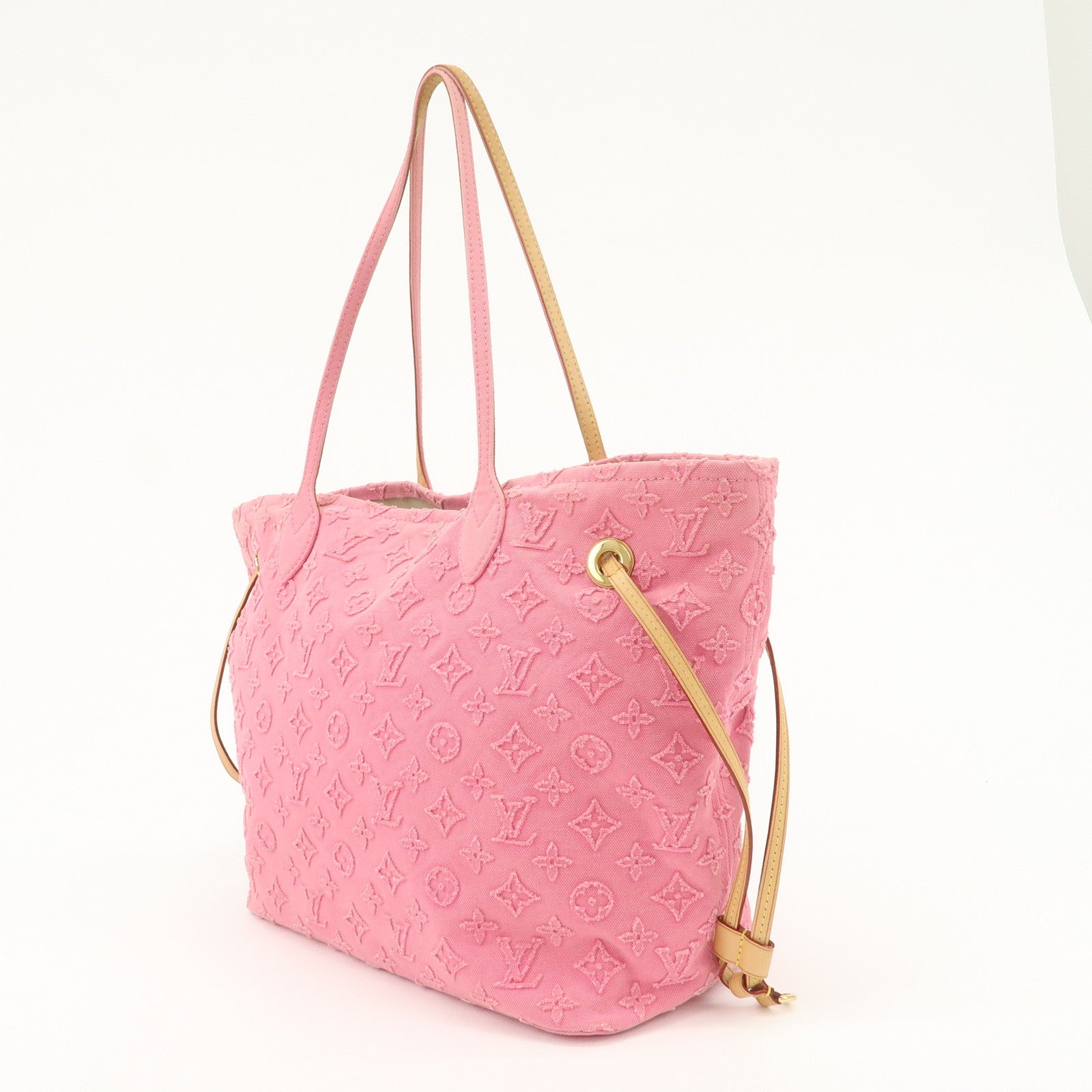 Louis Vuitton Monogram Stone Neverfull MM Tote Bag Shoulder Bag Rose M40834