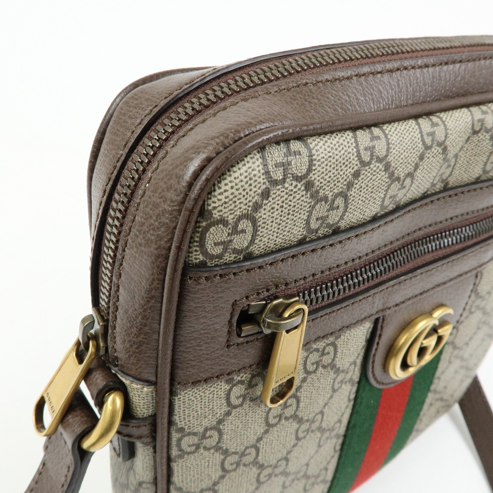 GUCCI Ophidia GG Supreme Canvas Leather Shoulder Bag Beige 547926