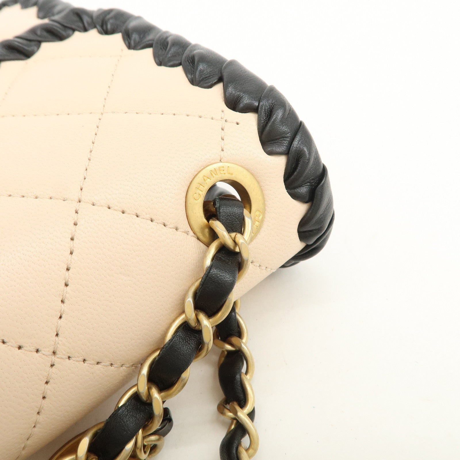 CHANEL Matelasse Mini Flap Lamb Skin Chain Shoulder Bag AS2495