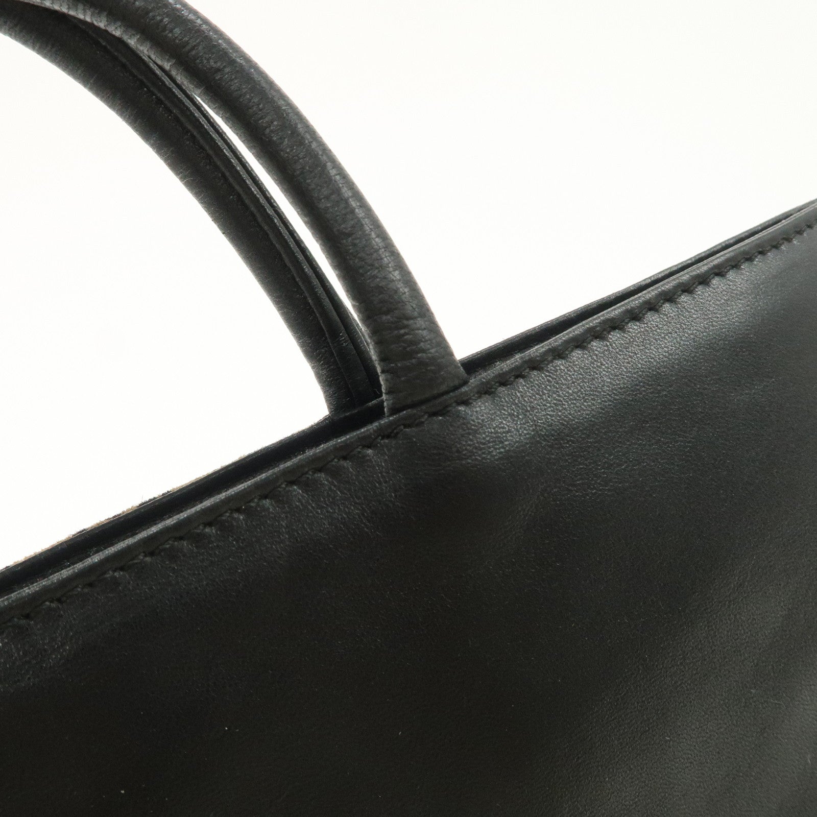 LOEWE Leather Tote Bag Hand Bag Leopard Brown Black Gold HDW Used