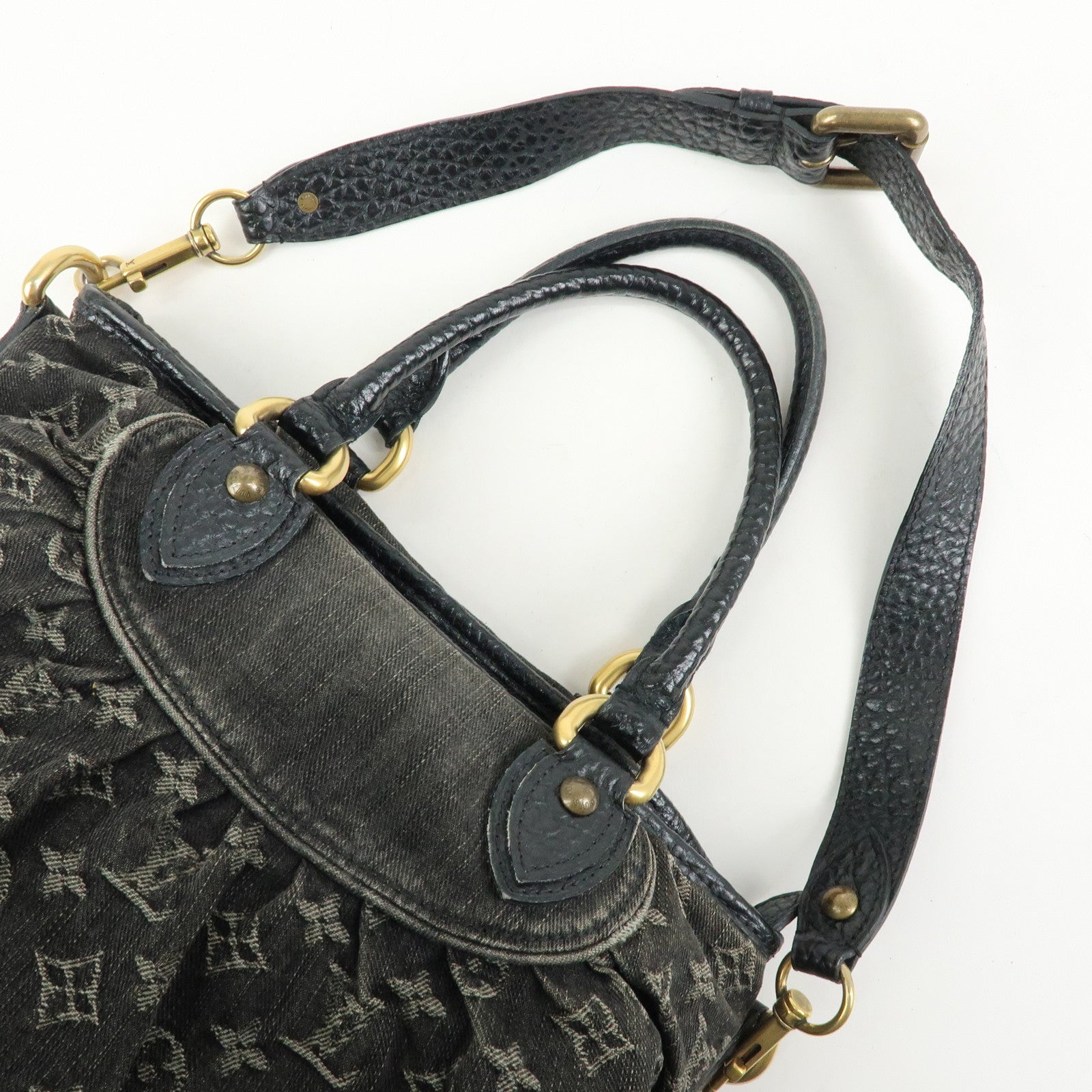 Louis Vuitton Monogram Denim Neo Cabby MM 2Way Bag Noir M95351