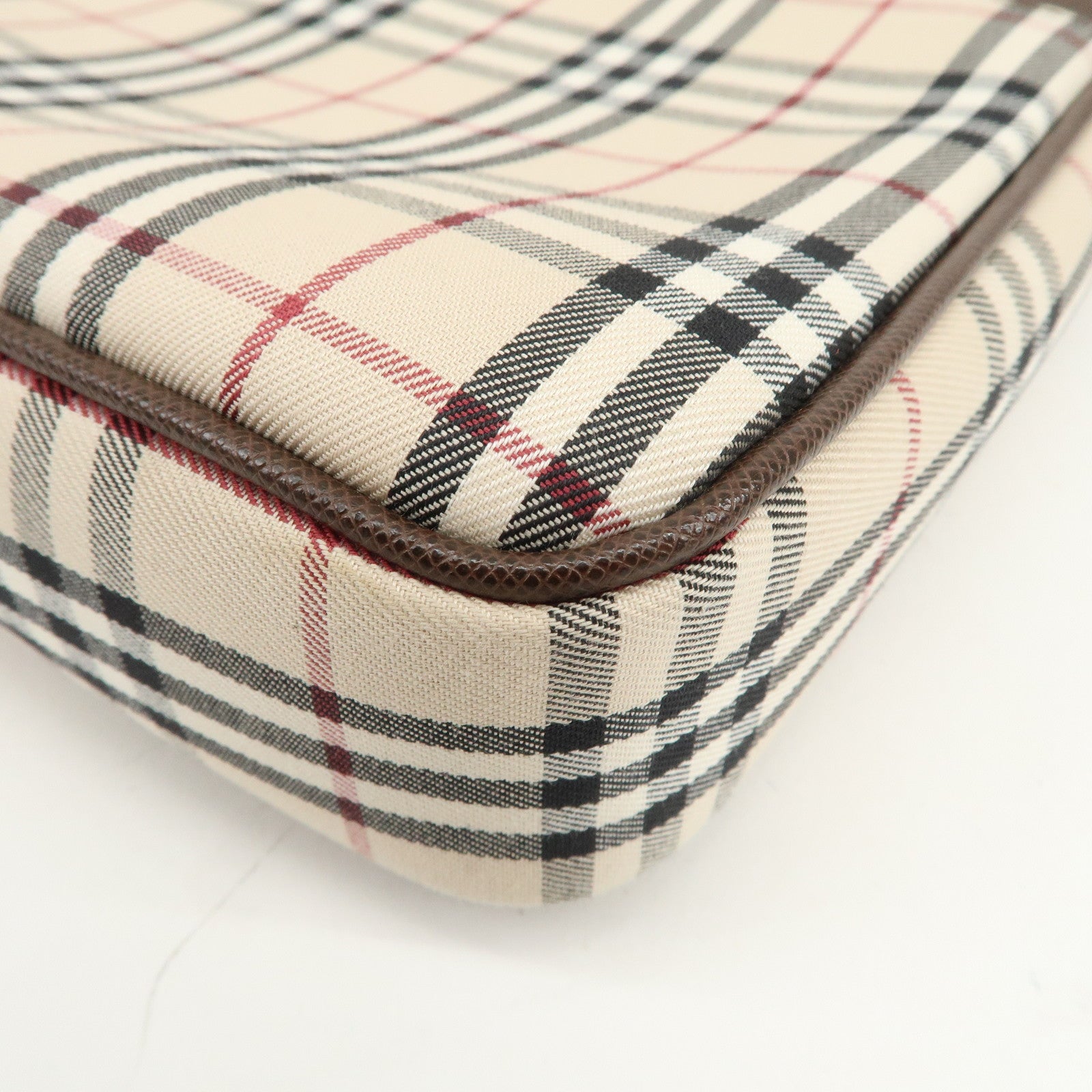 BURBERRY Nova Plaid Canvas Leather Shoulder Crossbody Bag Beige